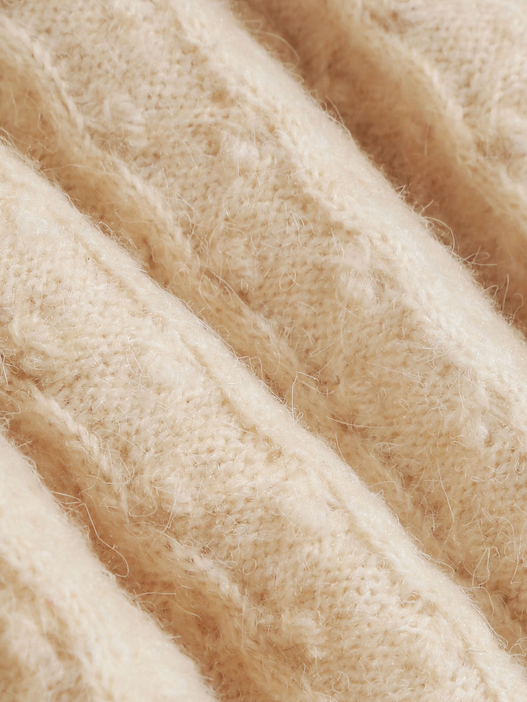 Wool-blend Beige Knit Sweater