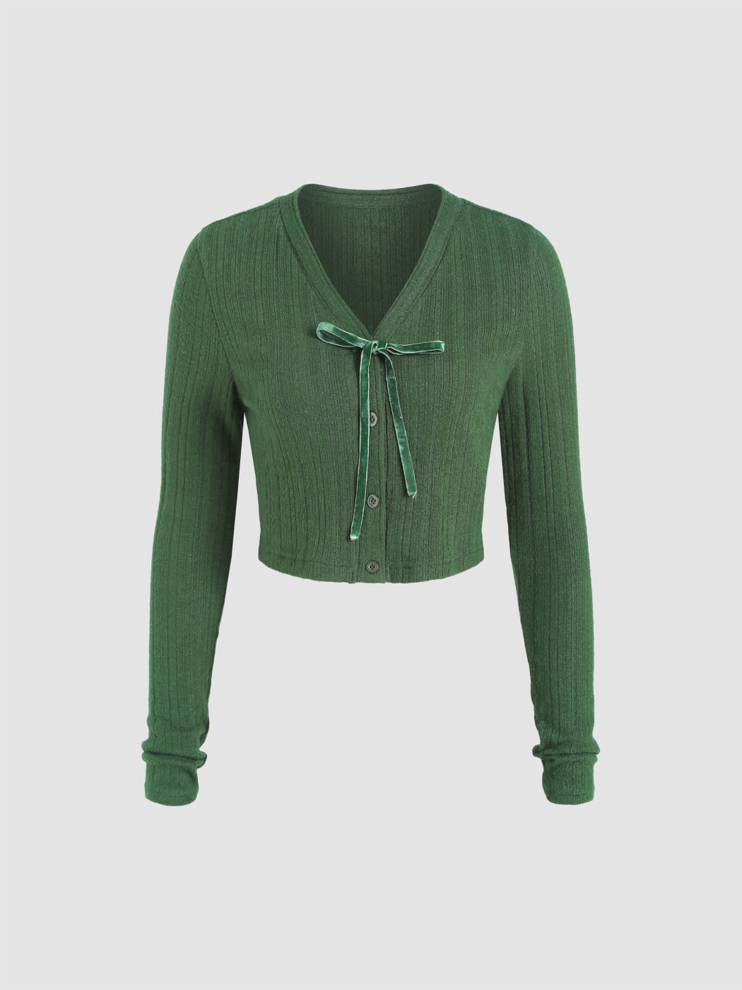 Bow Front Solid Green Top