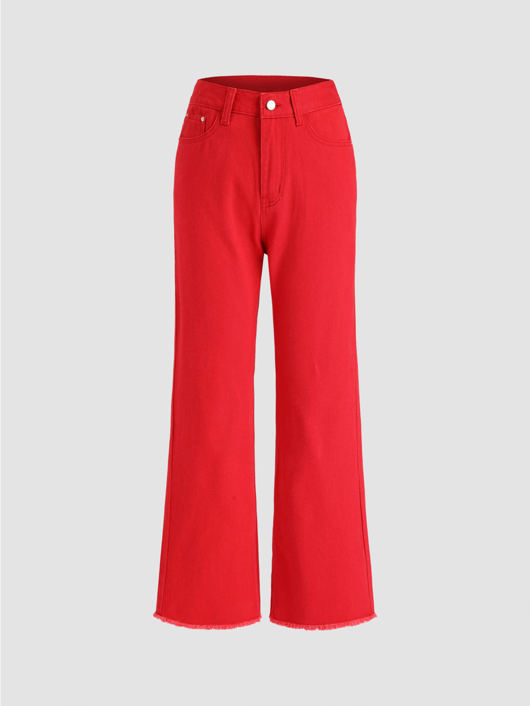 Mid Rise Cherry Soda Straight Leg Trousers