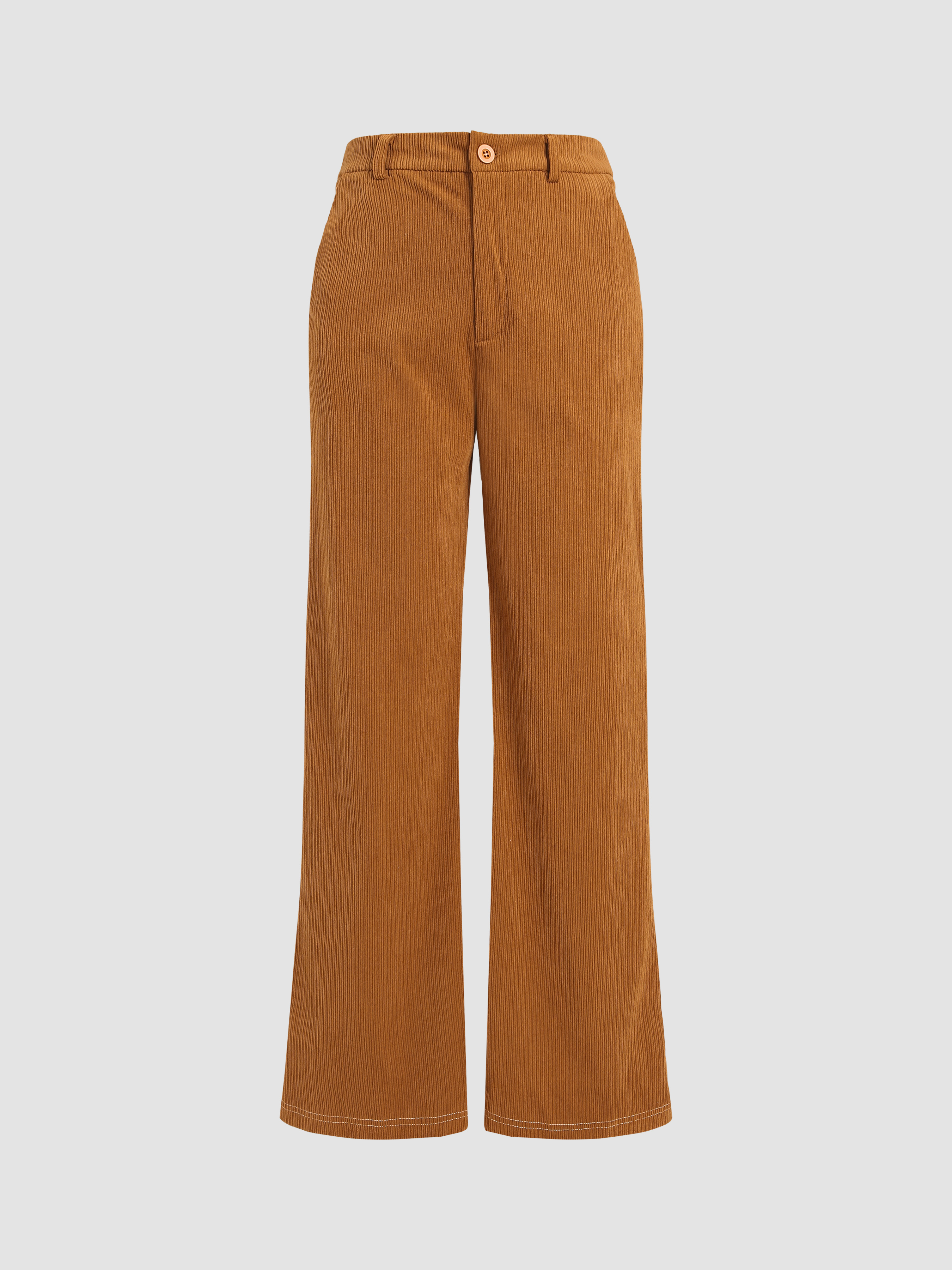 Solid Corduroy Pants - Cider