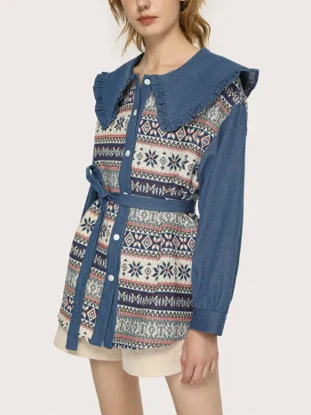 Minikleid mit Jeansstreifen
