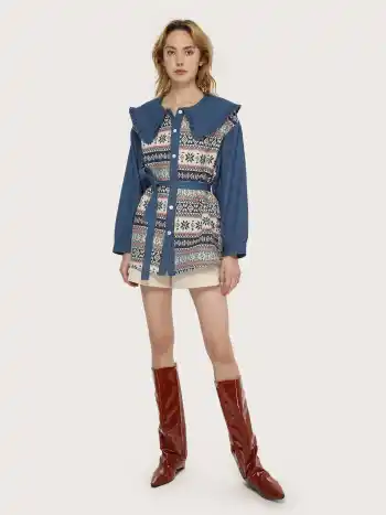 Minikleid mit Jeansstreifen
