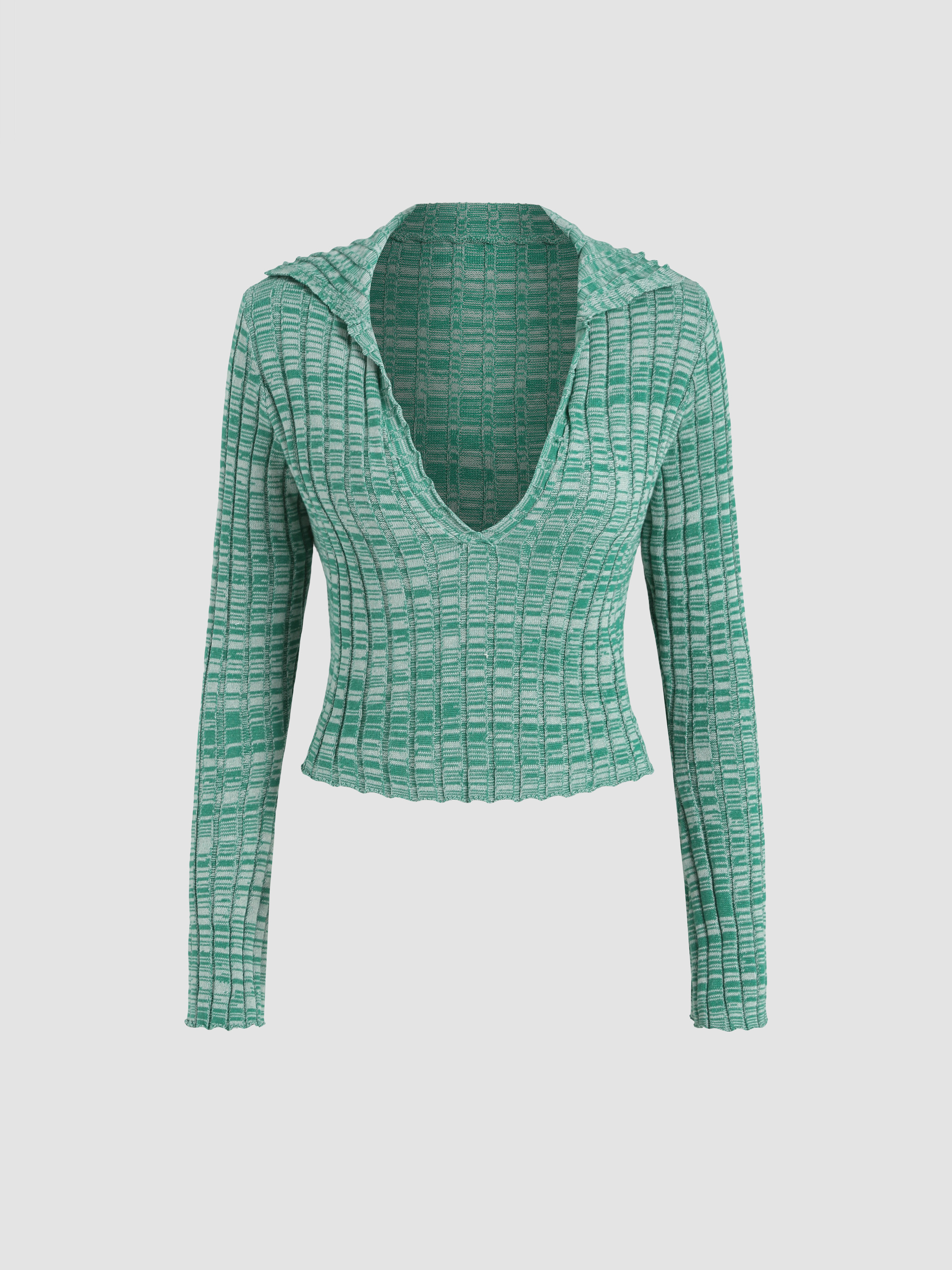 Vneck Long Sleeve Sweater Cider