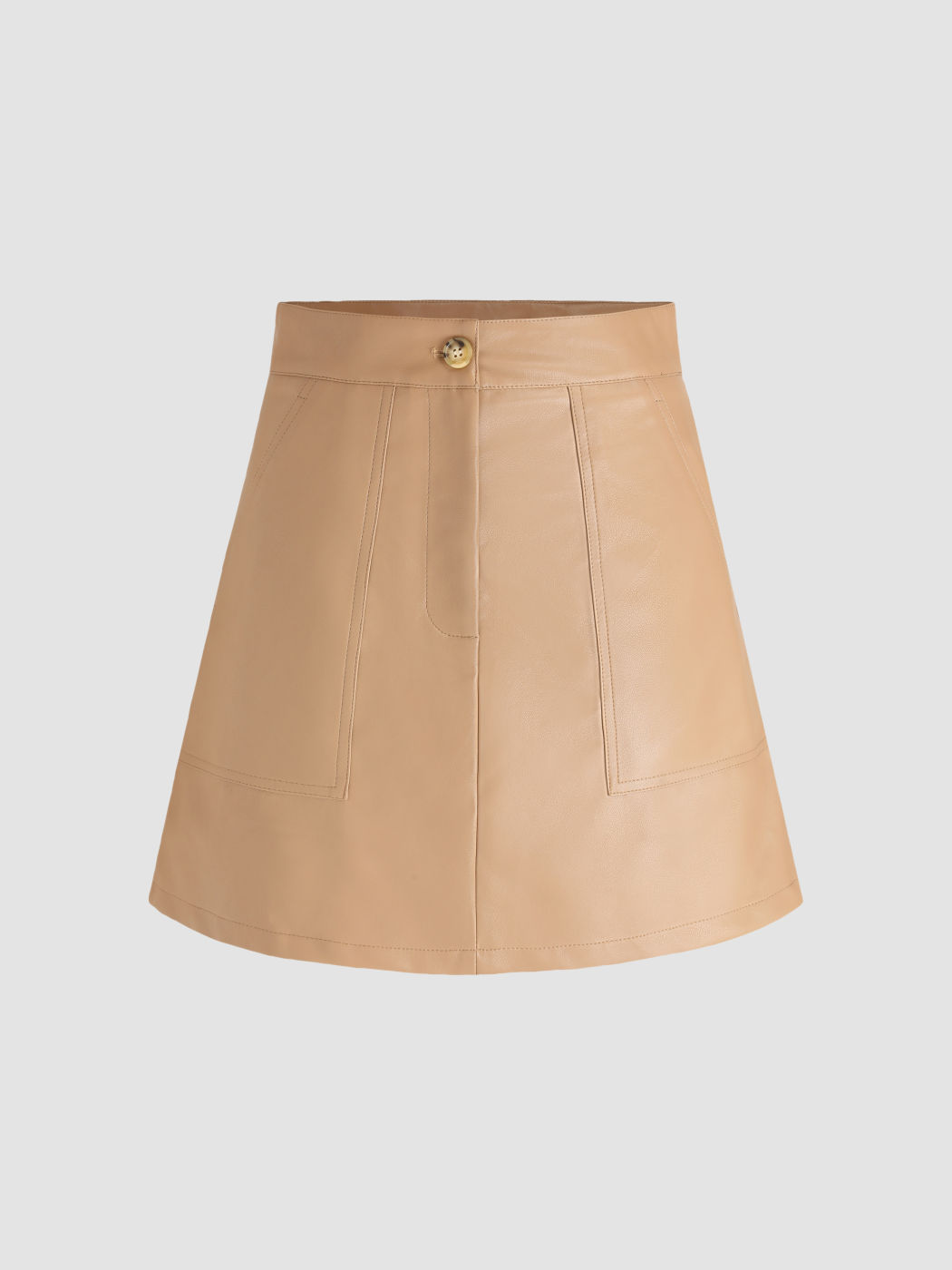 Faux Leather A-Line Skirt For Party/Clubbing Coffee Shop Daily Casual ...