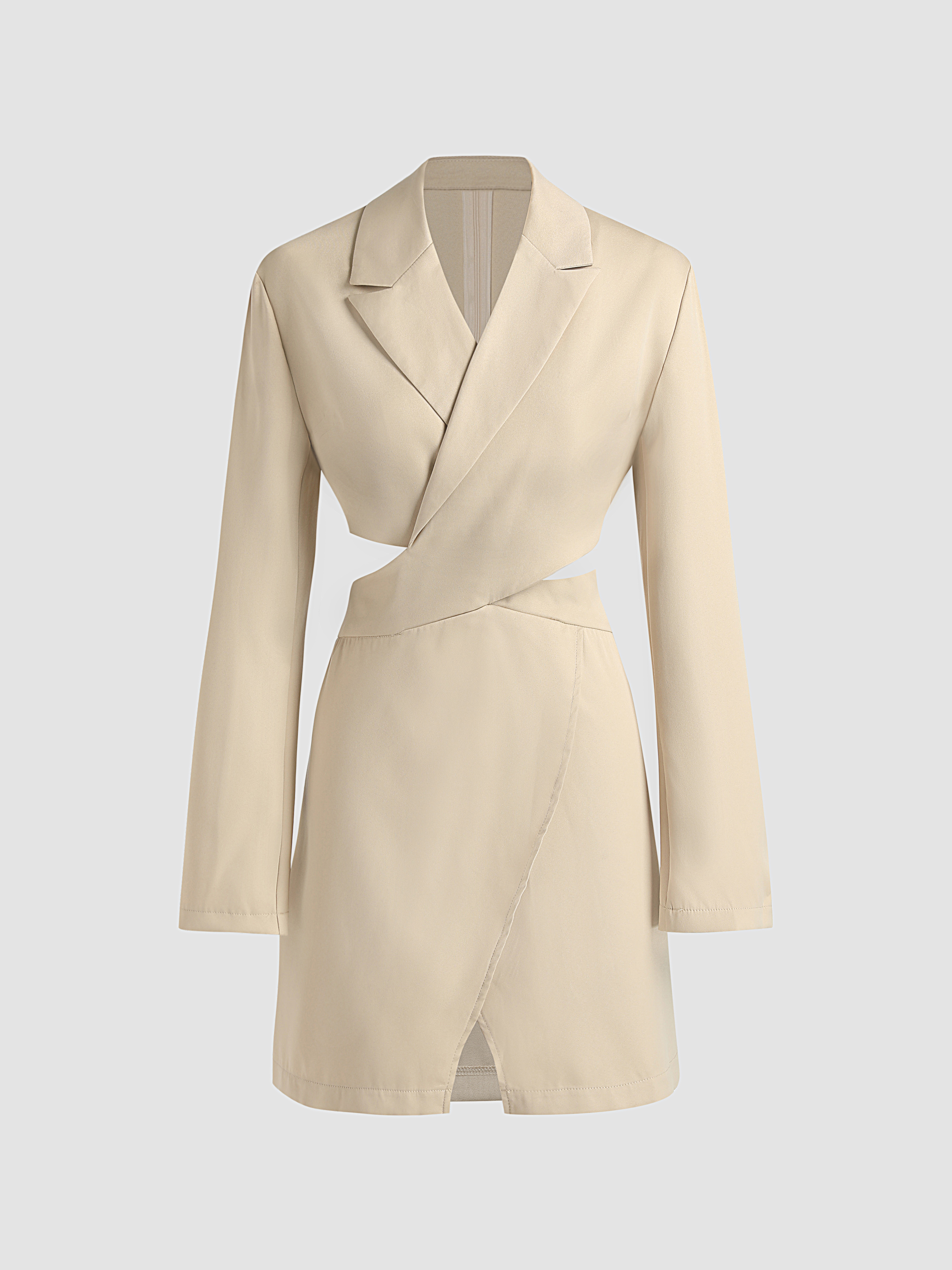 Premium Sand Racer Frill Hem Bodycon Dress | Dresses