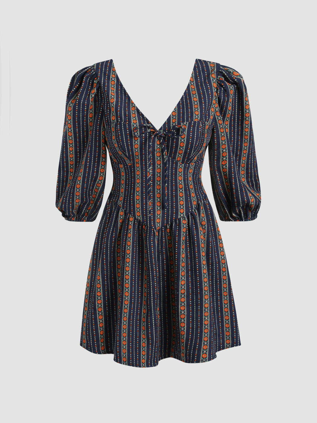 Tribal Corset Puff Sleeve Dress 