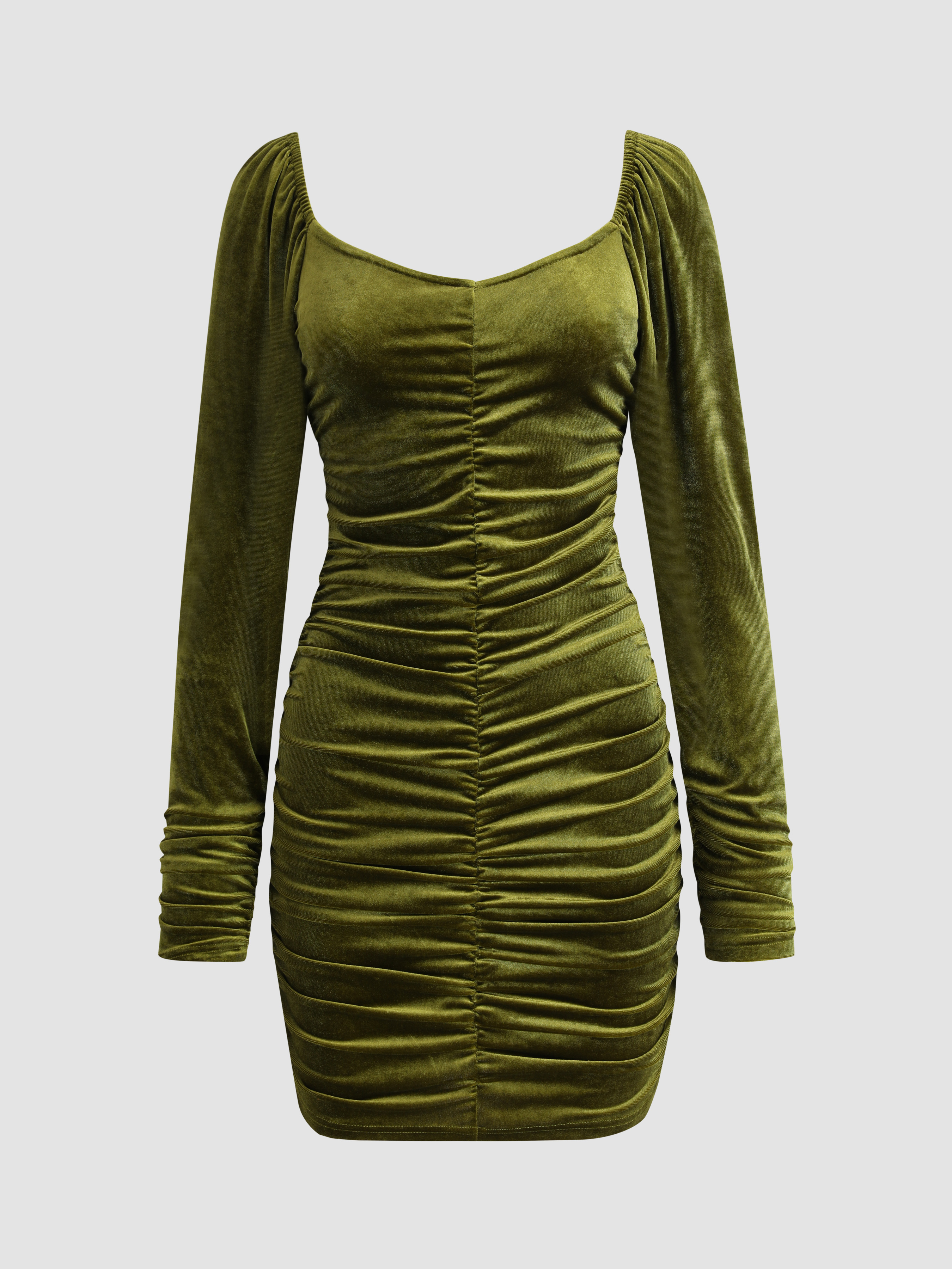 Solid Velvet Mini Dress Cider