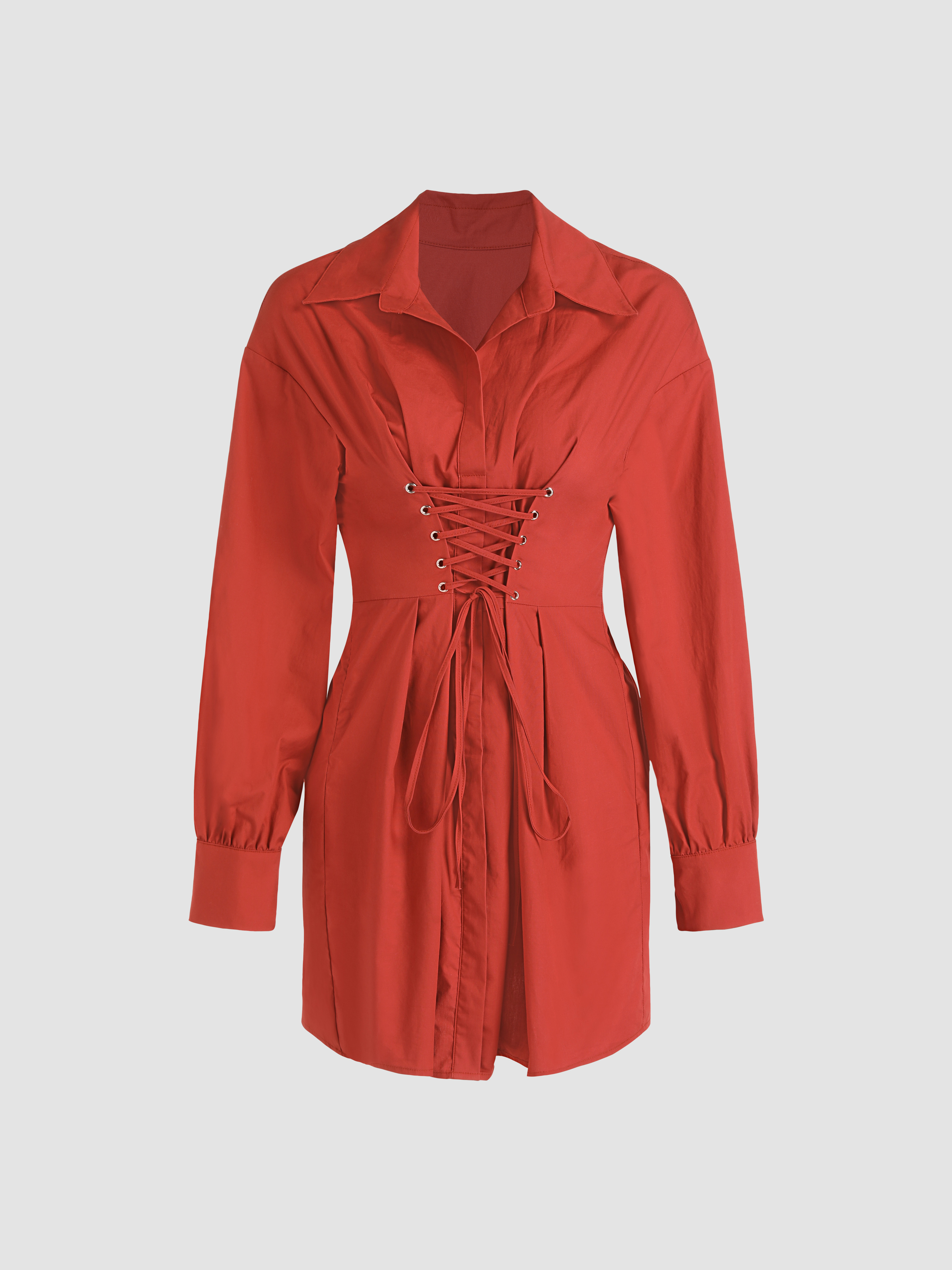 Skinny Tie Shirt Dress Cider