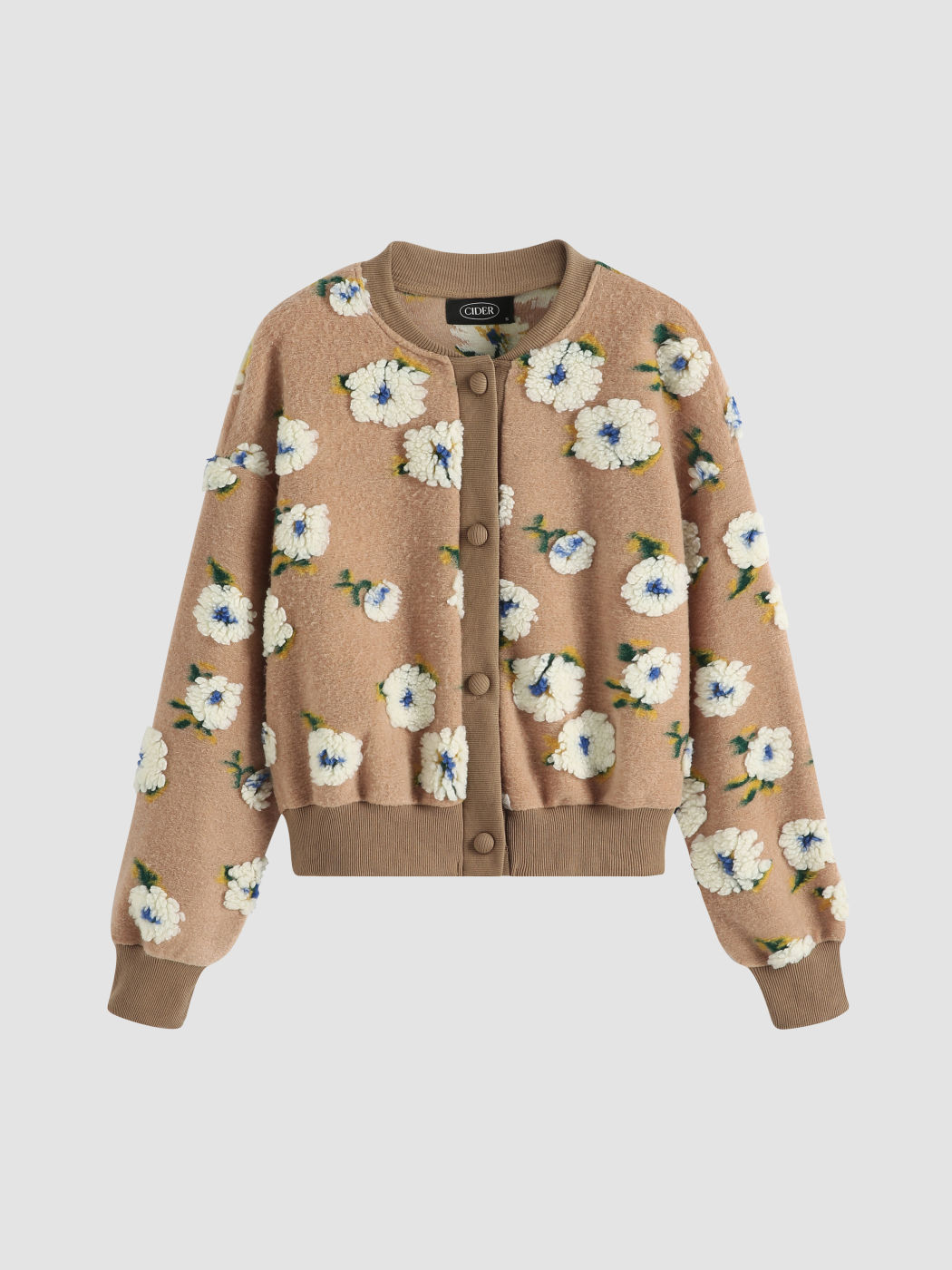 Flower Stitching Button Up Jacket