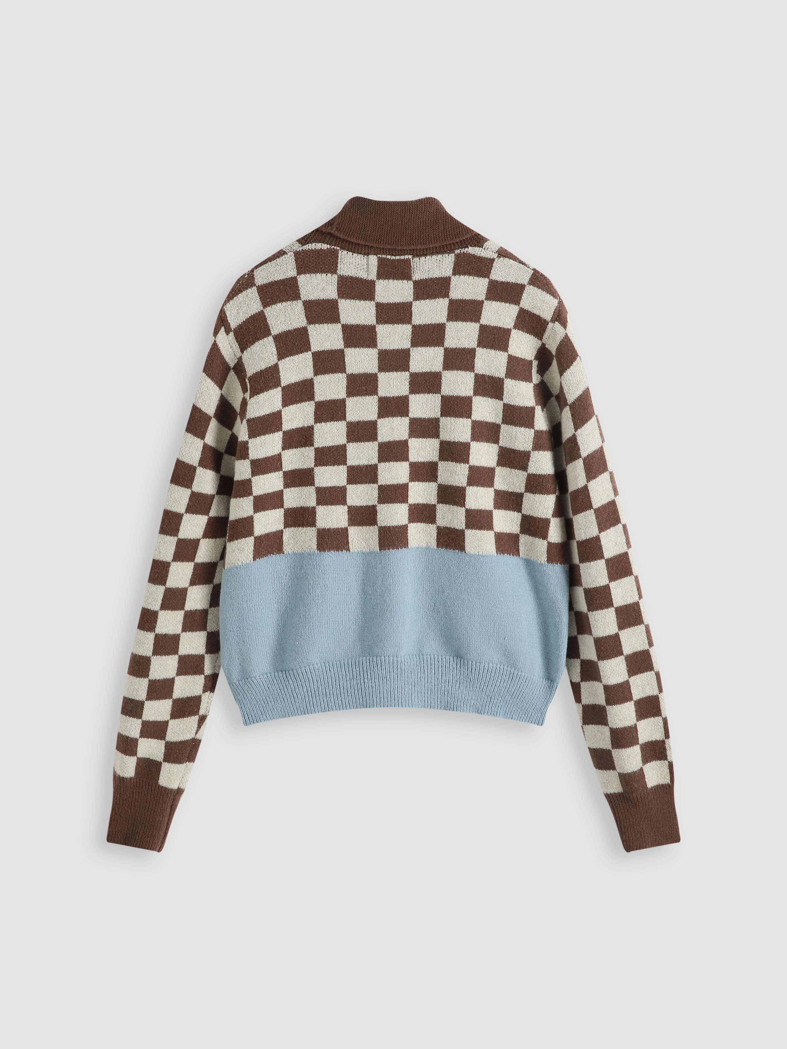 Patchwork Check Cardigan - Cider