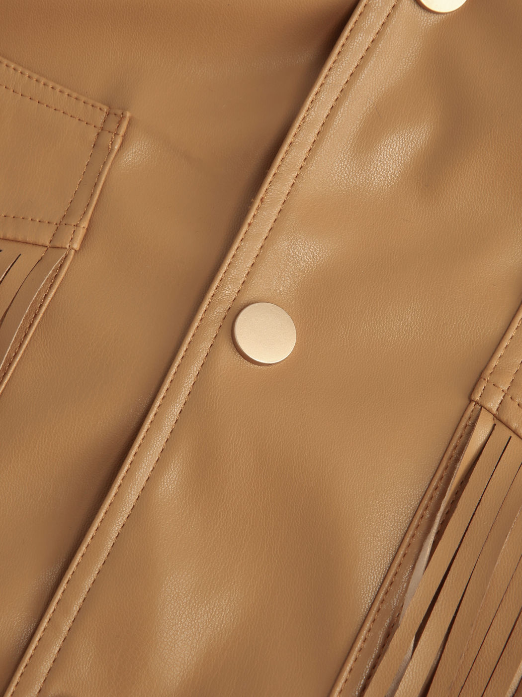 Faux Leather Tassel Jacket
