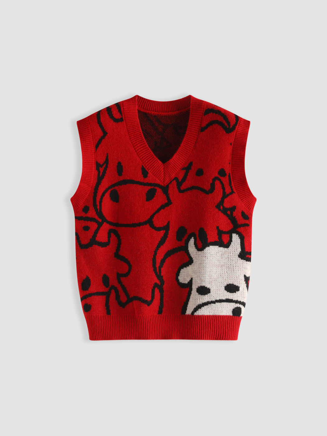 Cow Print Knit Vest