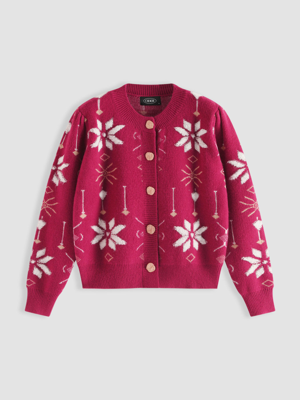 Strickjacke mit Retro-Blumenmuster