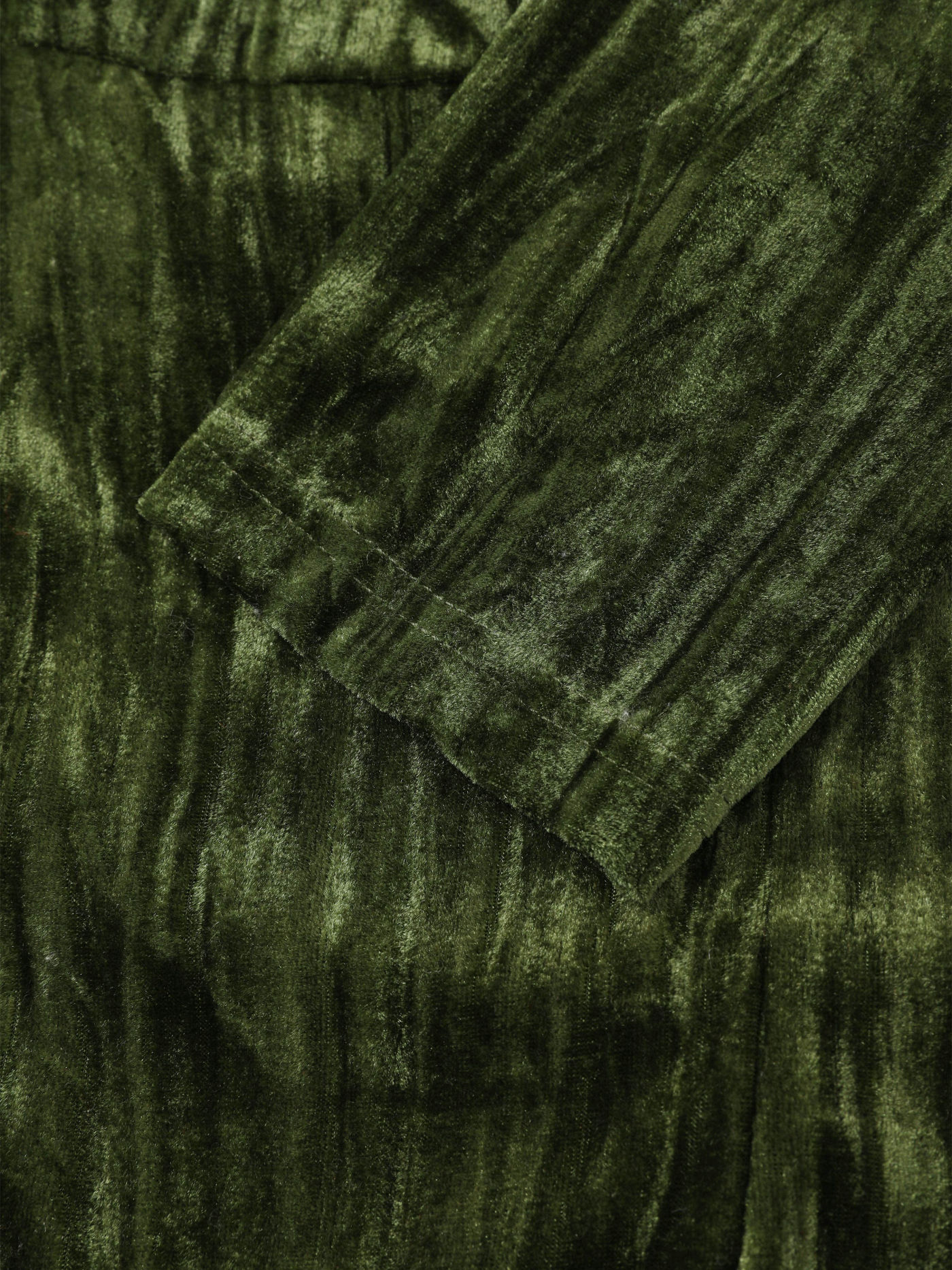 Olive Green Velvet Slit Dress