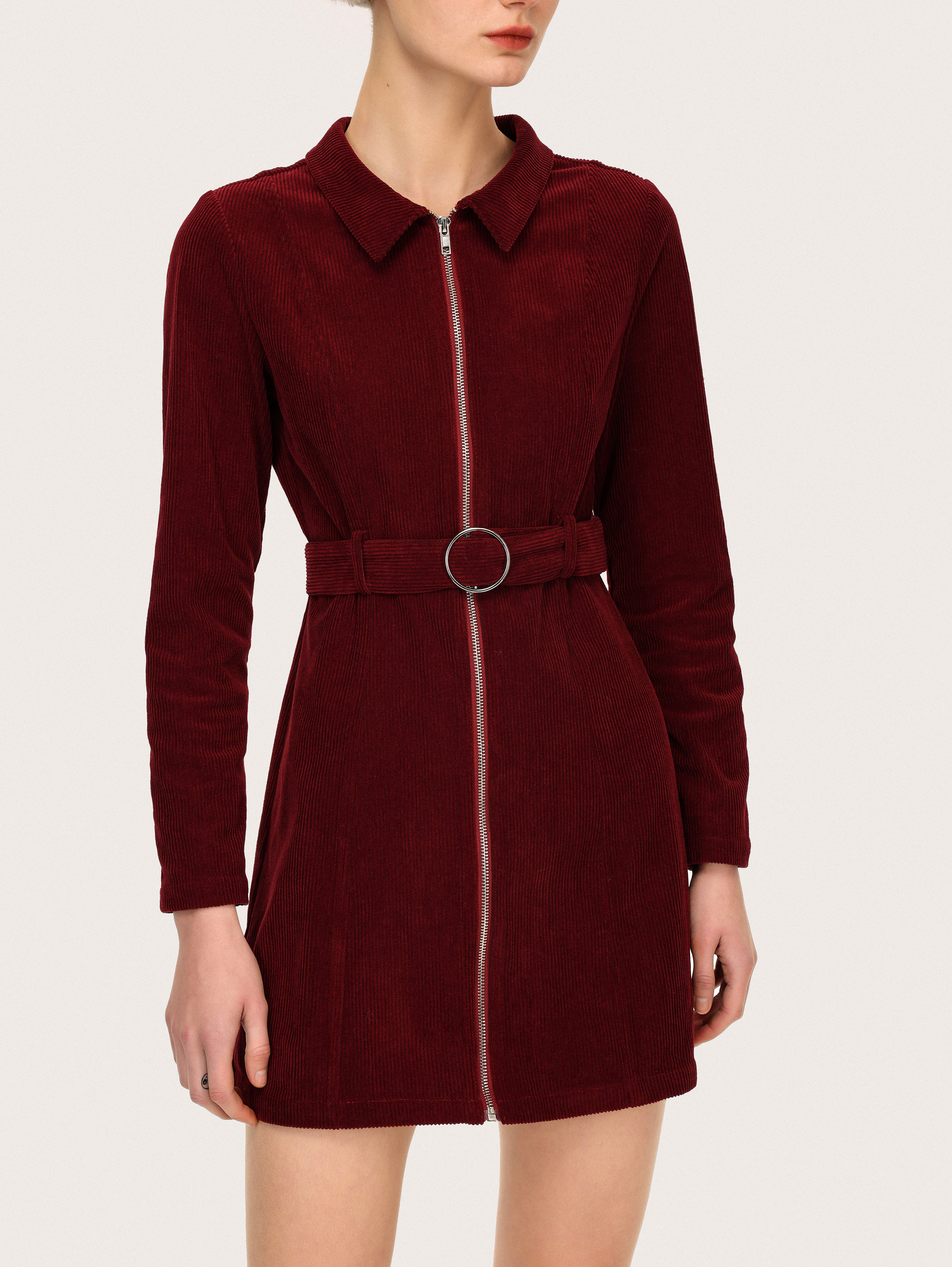 corduroy zip dress