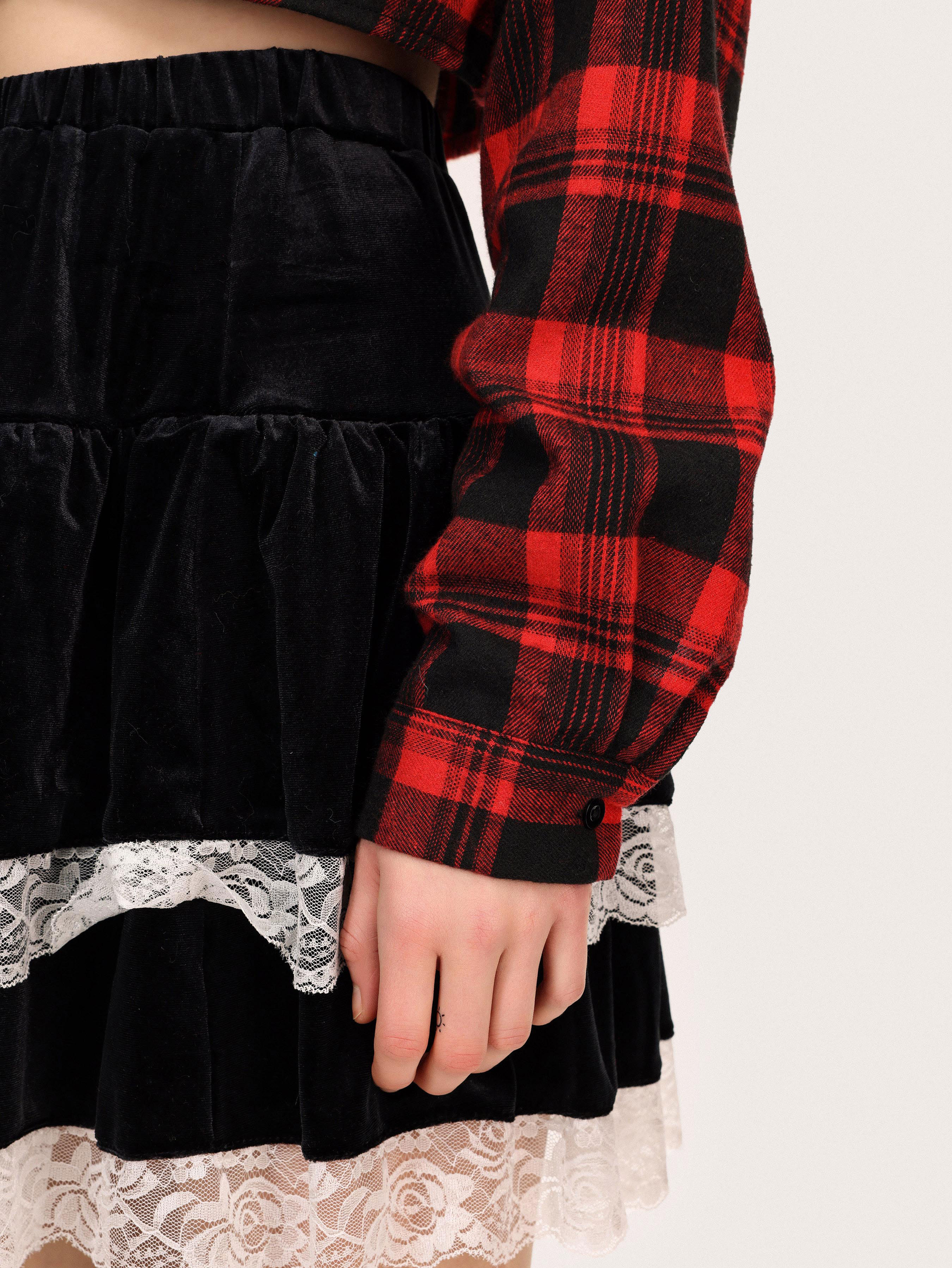 Rock n Roll Tartan Cropped Hoodie For Daily Casual School