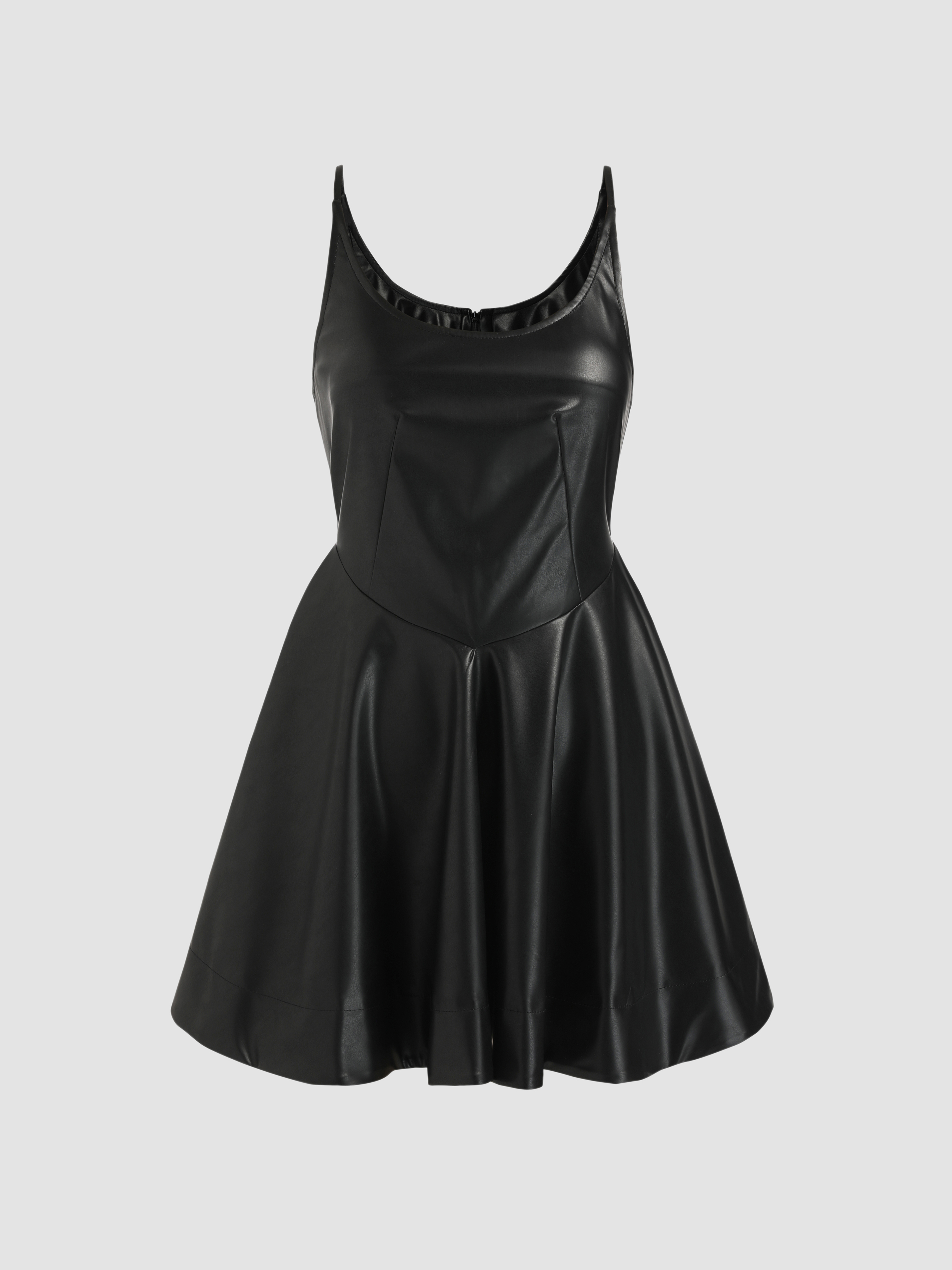 Faux Leather Mini Dress Cider