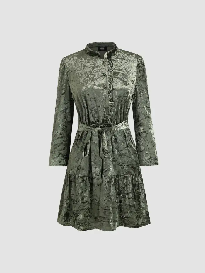 green emerald velvet dress dress-hs91483