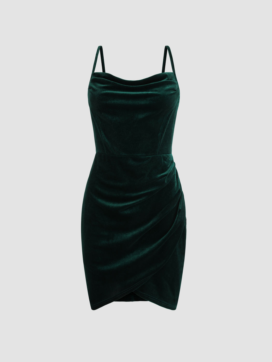 Solid Velvet Mini Dress