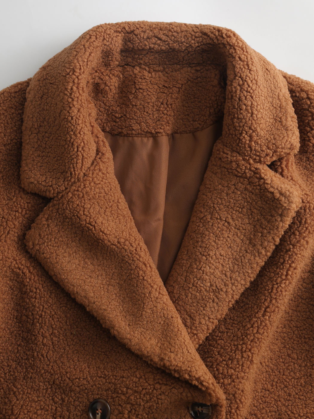 Camel Solid Teddy Coat