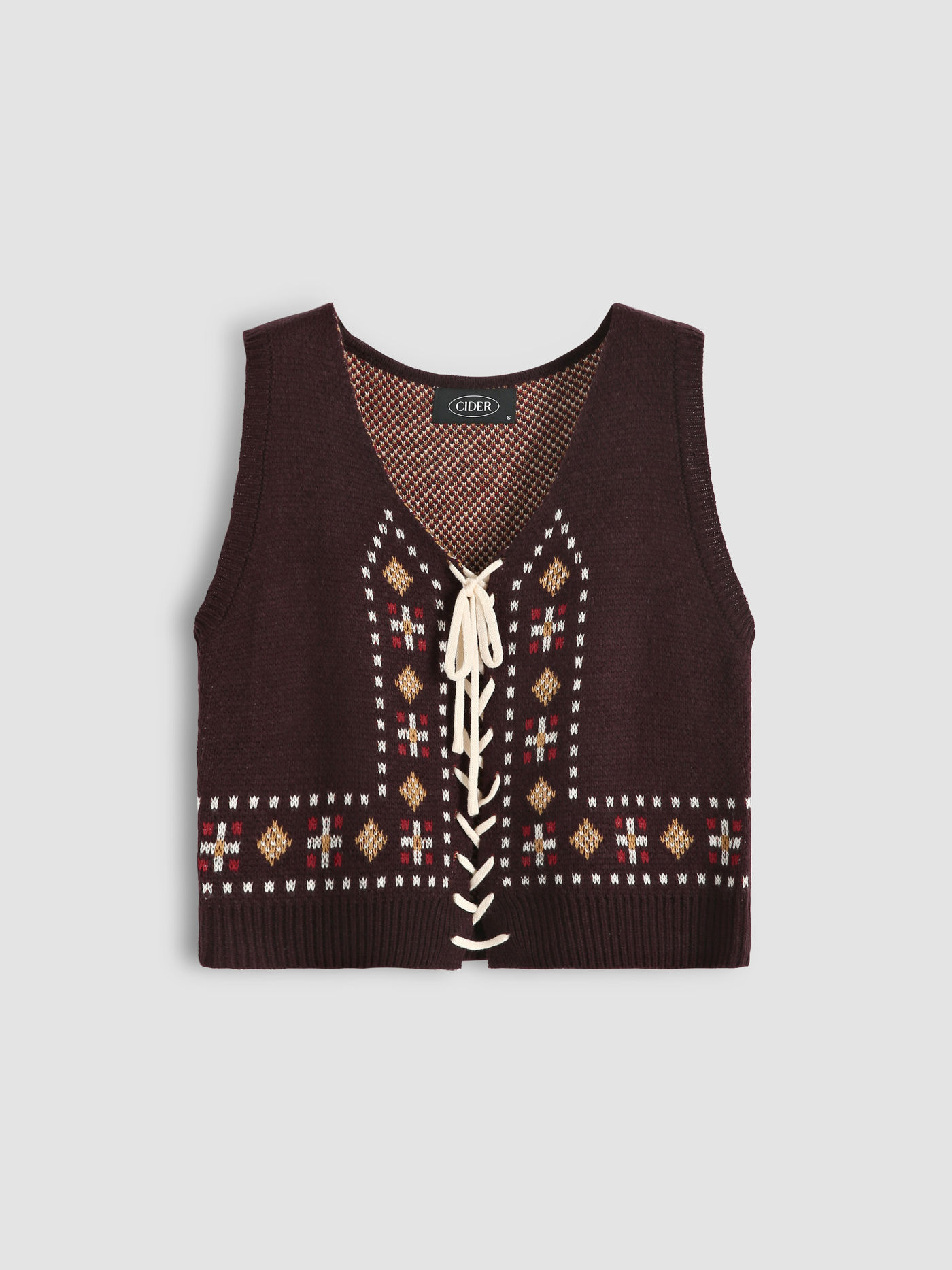 Boho Tie Front Knit Tank Top