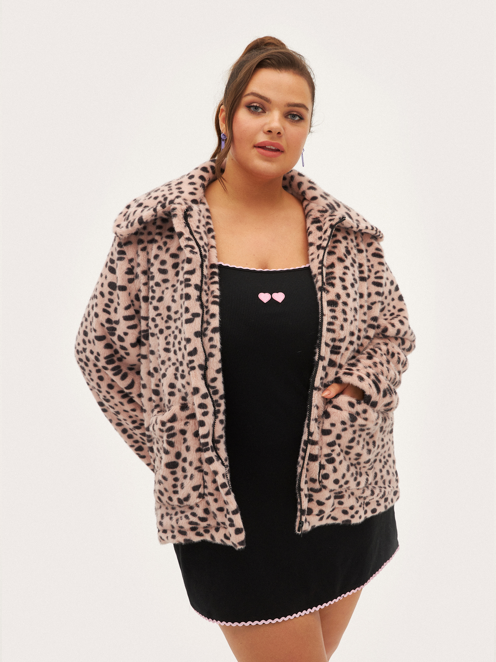 Plus size clearance leopard print jacket