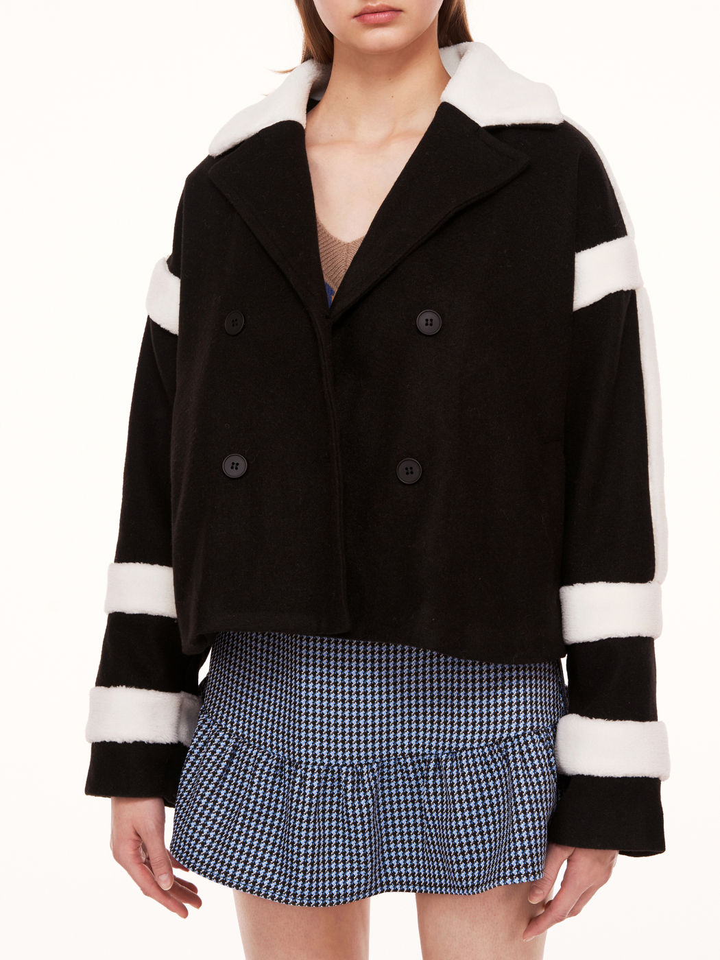 Black and white Patchwork Coat