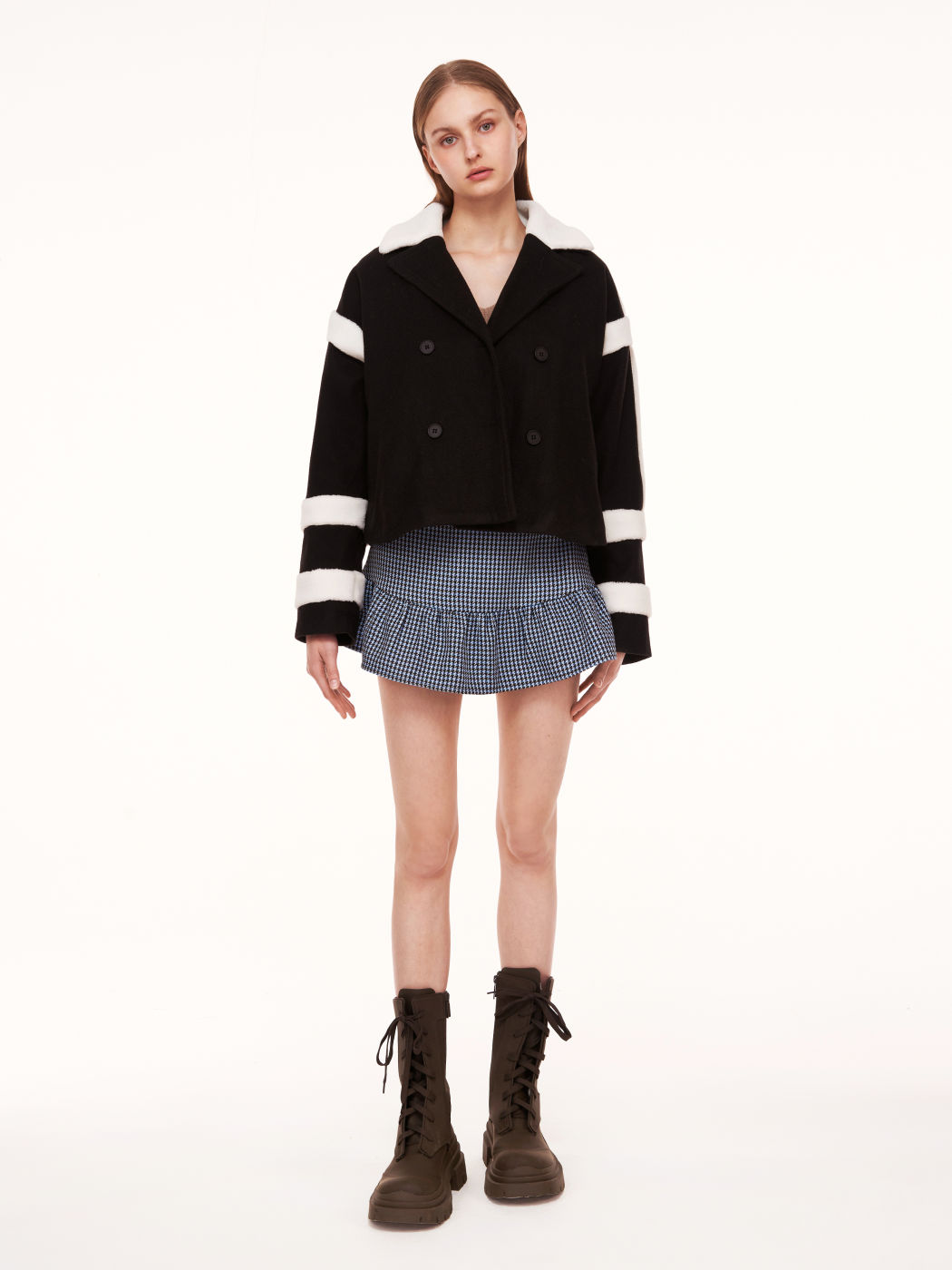 Black and white Patchwork Coat