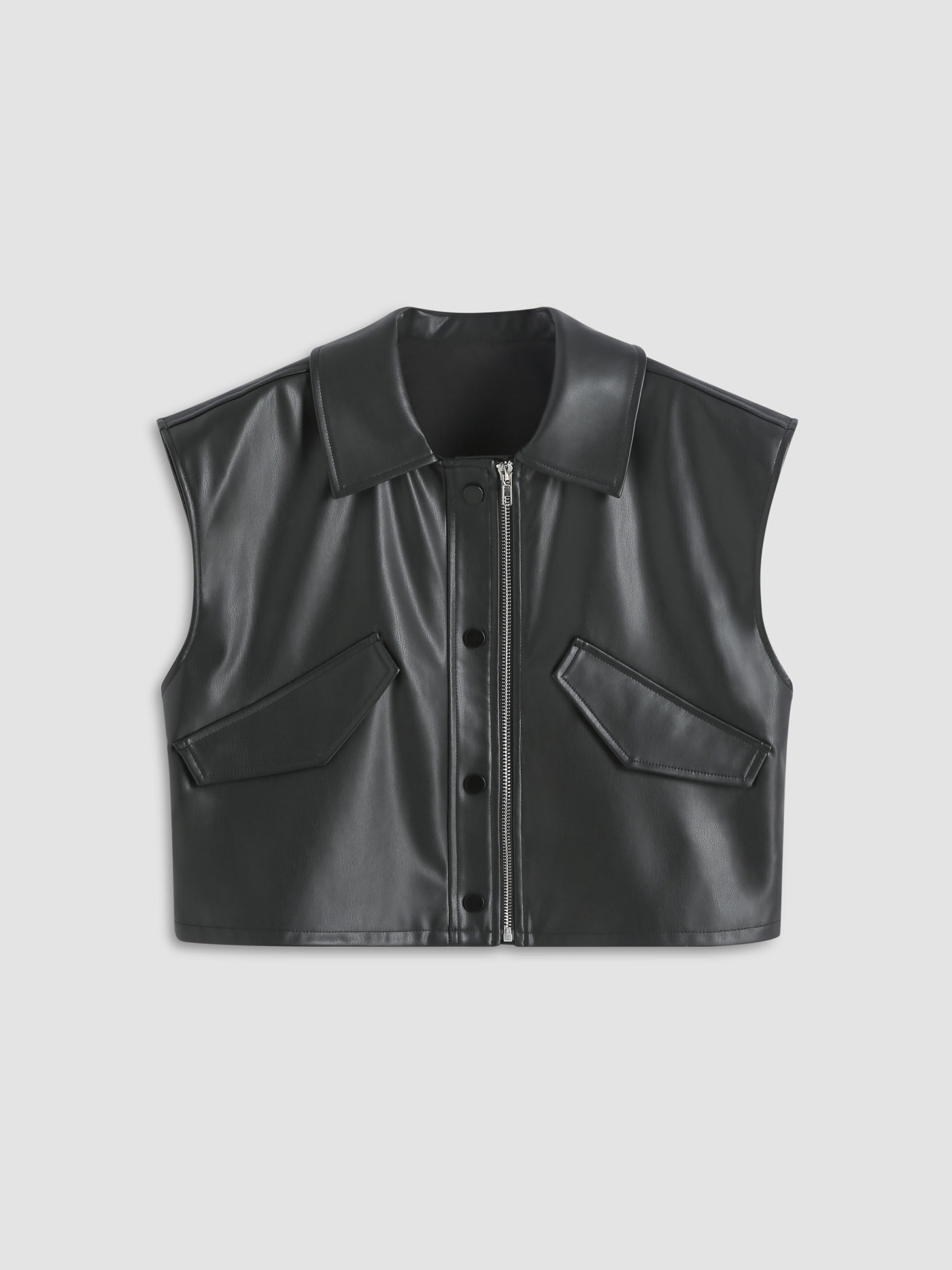 Leather Zip Up Vest