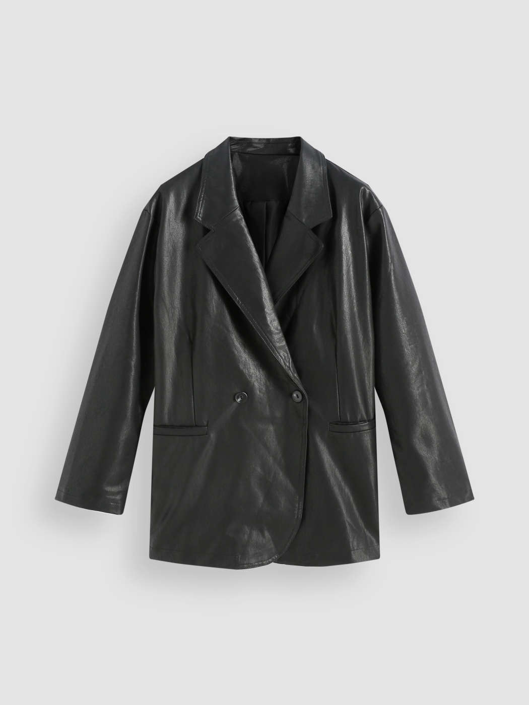Oversized Faux Leather Blazer For Daily Casual Party/Clubbing