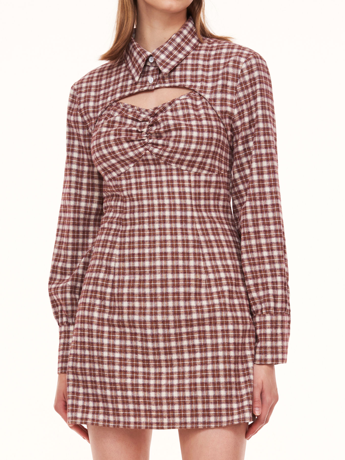 Plaid Two-Piece Shirt Dress
