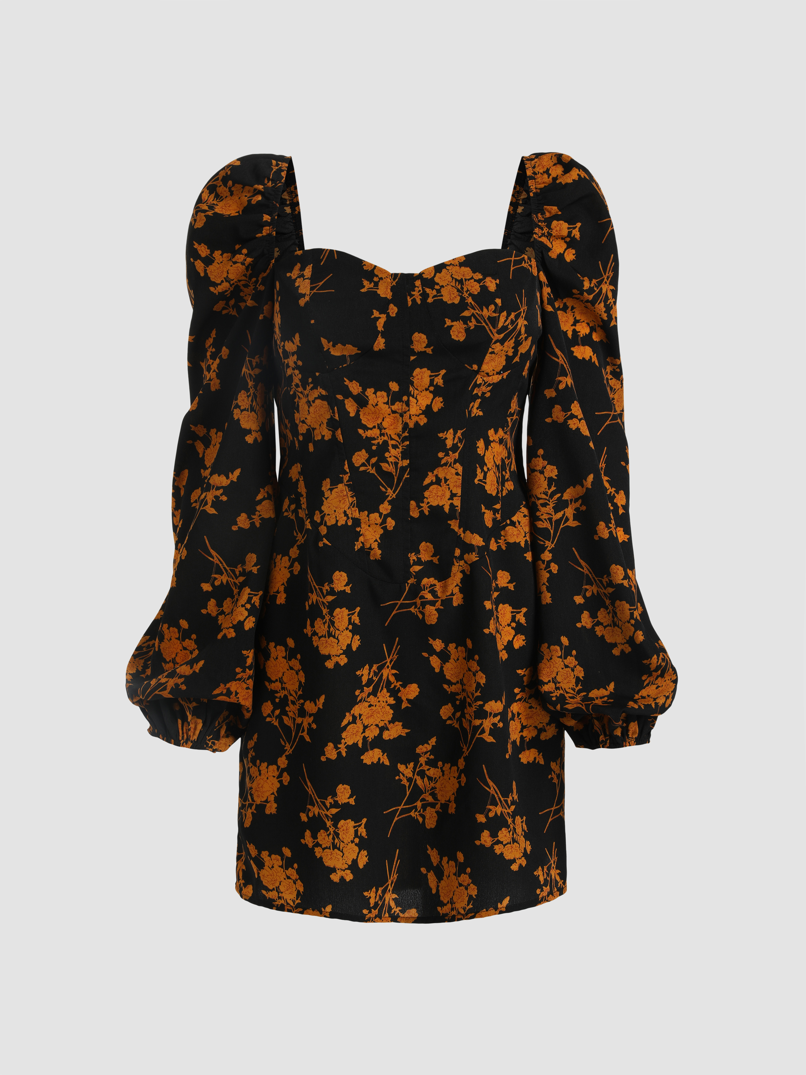cider floral puff sleeve mini dress Floral Puff Sleeve Mini Dress