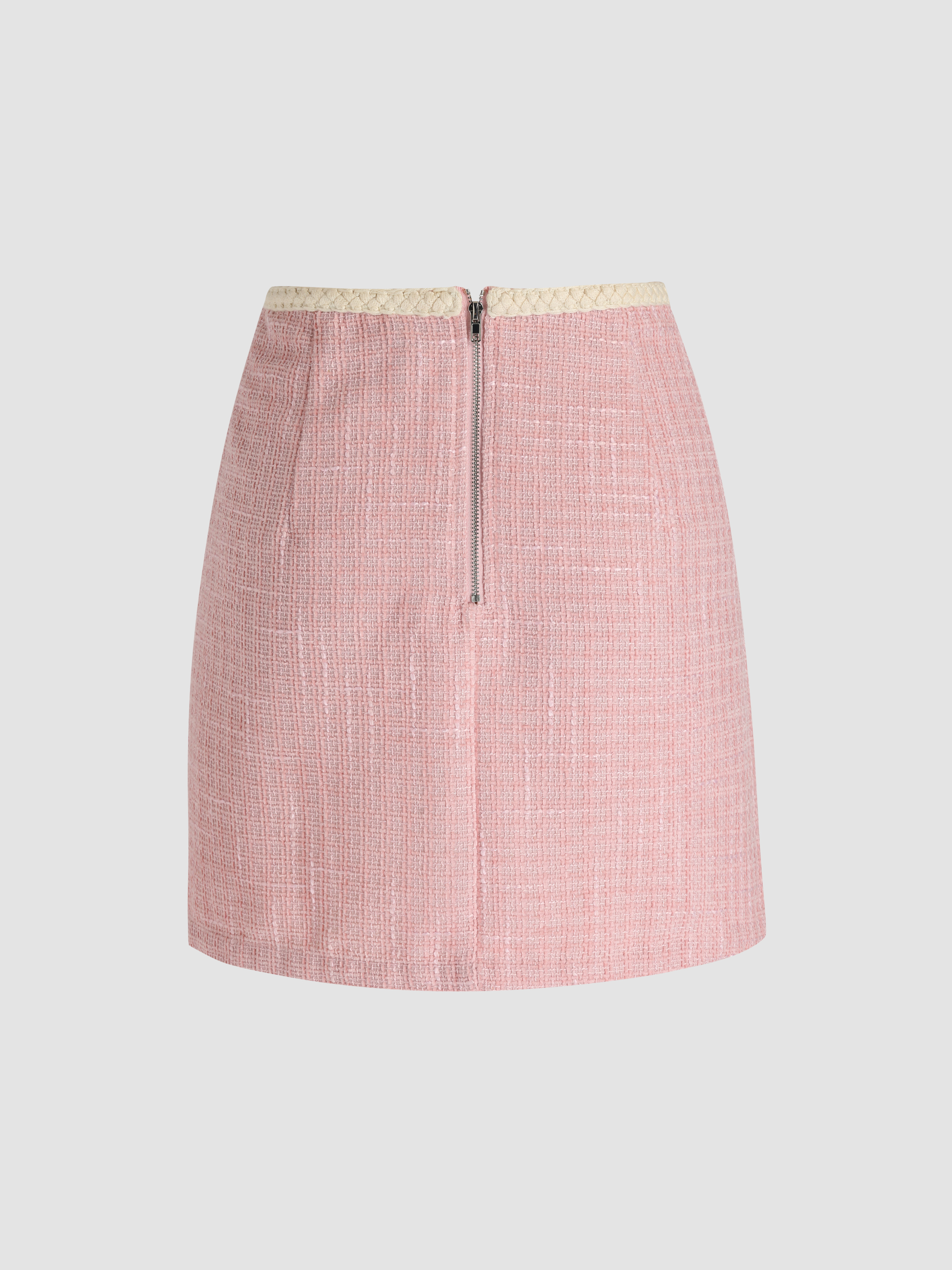 tweed zipper skirt