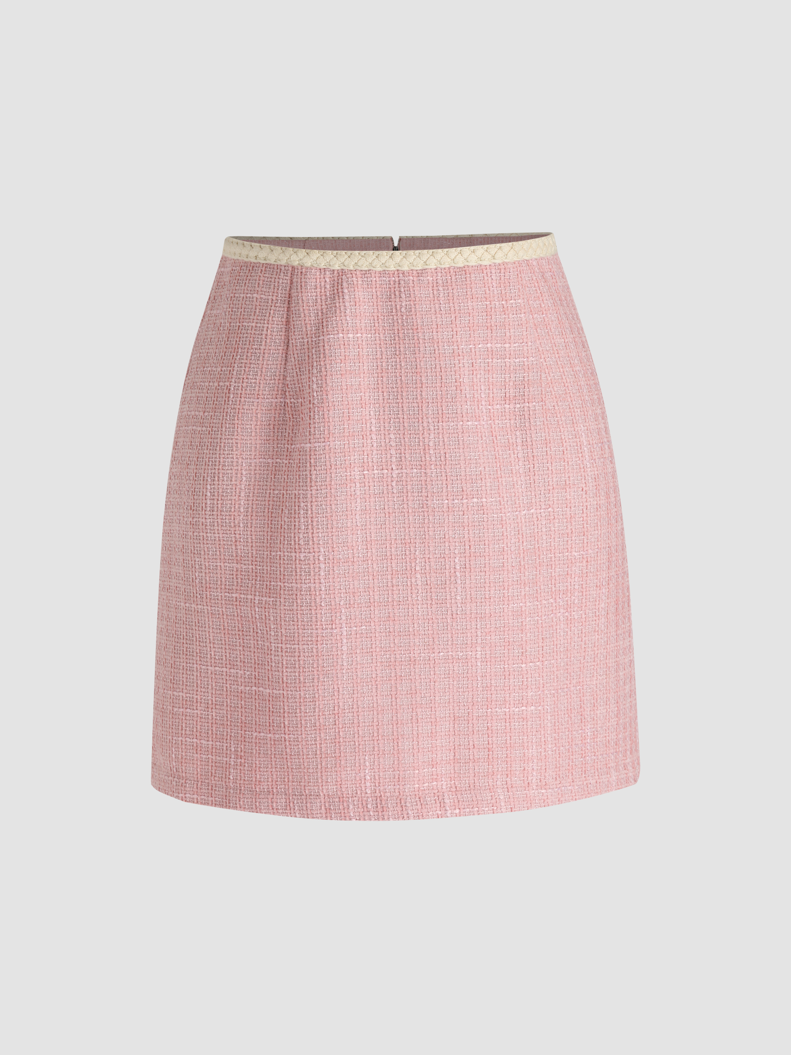 ミニスカート Zipped Tweed Mini Skirt Tweed Zipper Mini Skirt