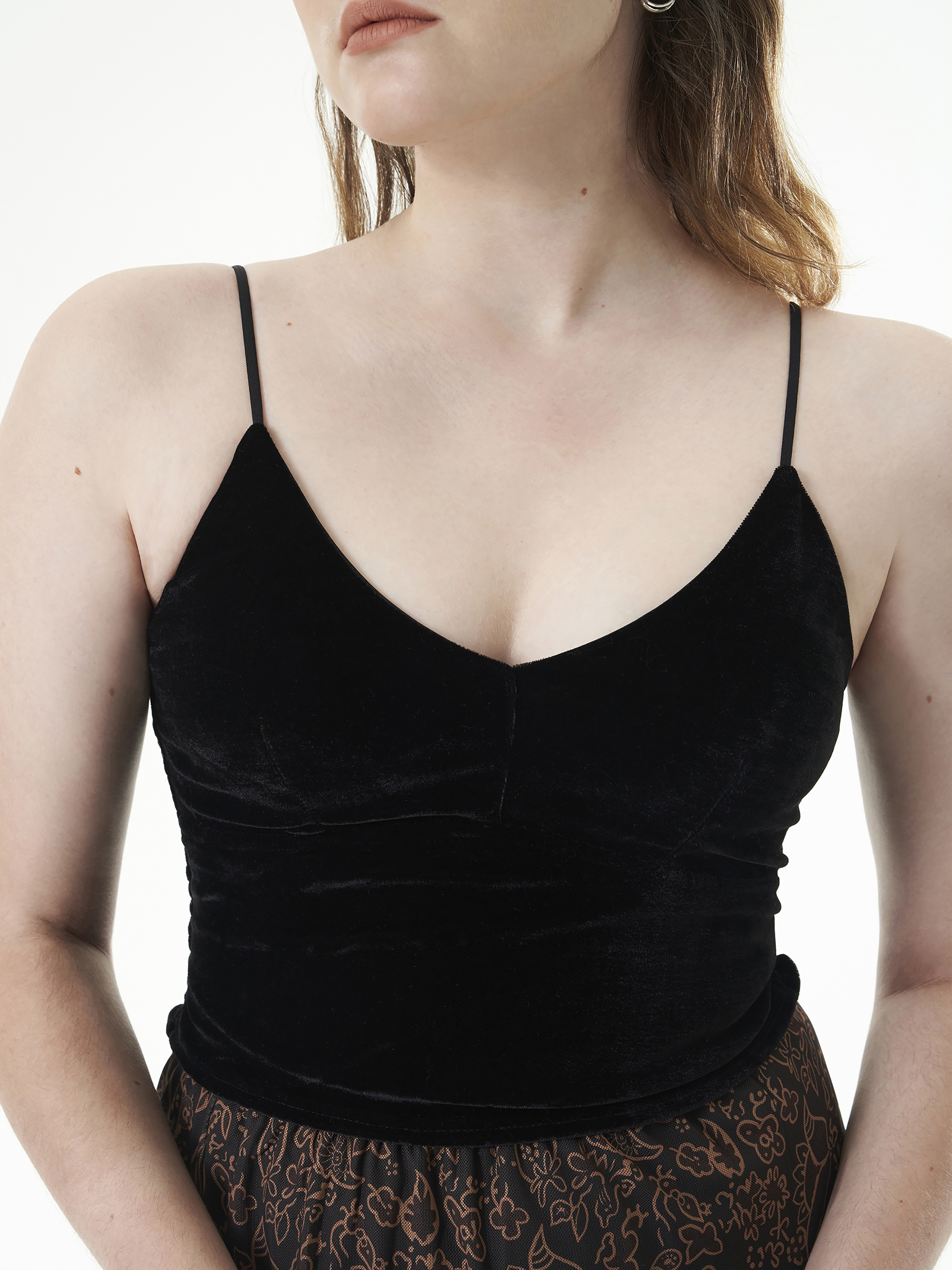 トップス BELPER VELVET CAMISOLE(BLACK) Velvet Cami Blouse