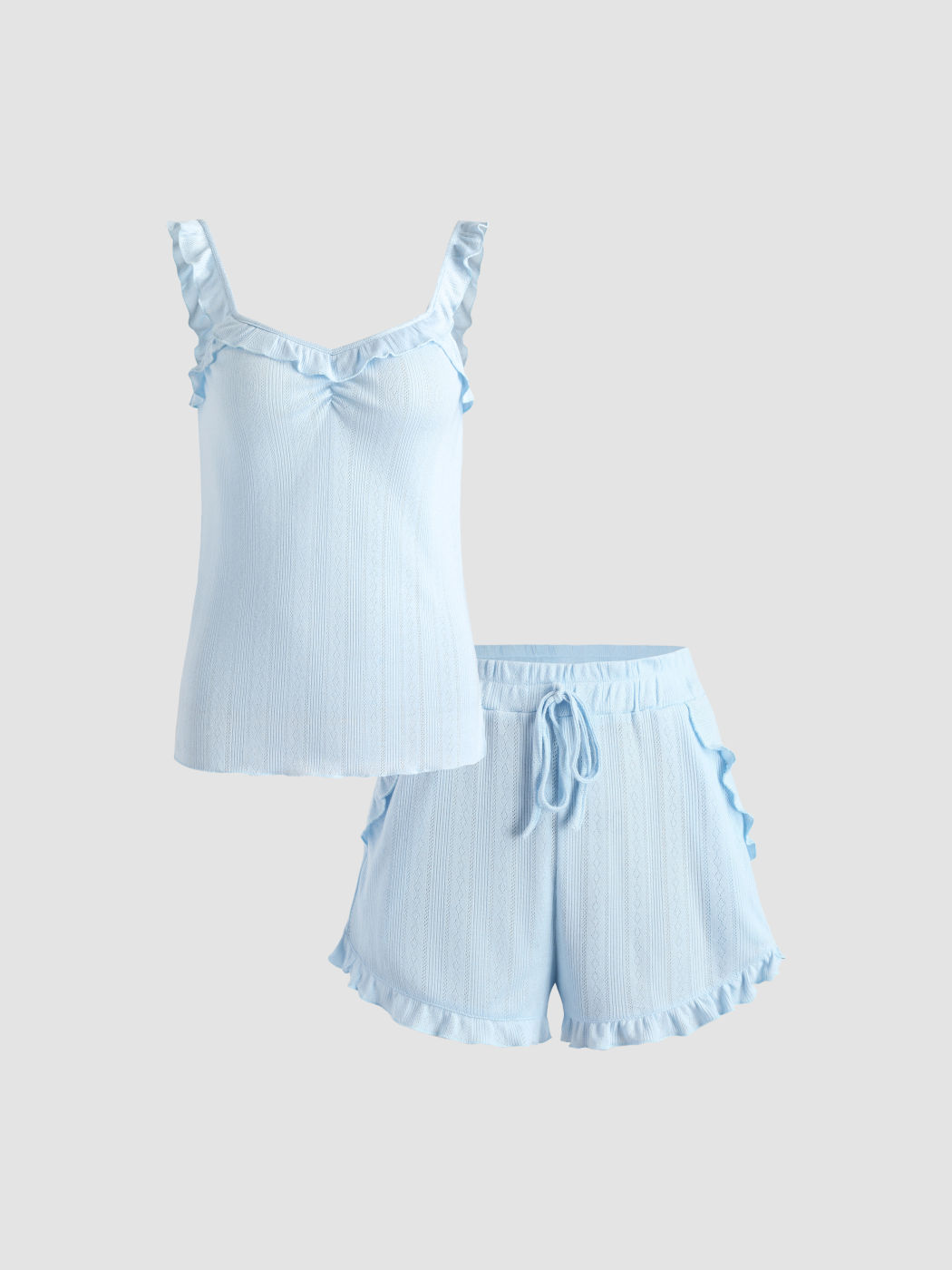Solids Set mit süßem Rüschensaum
