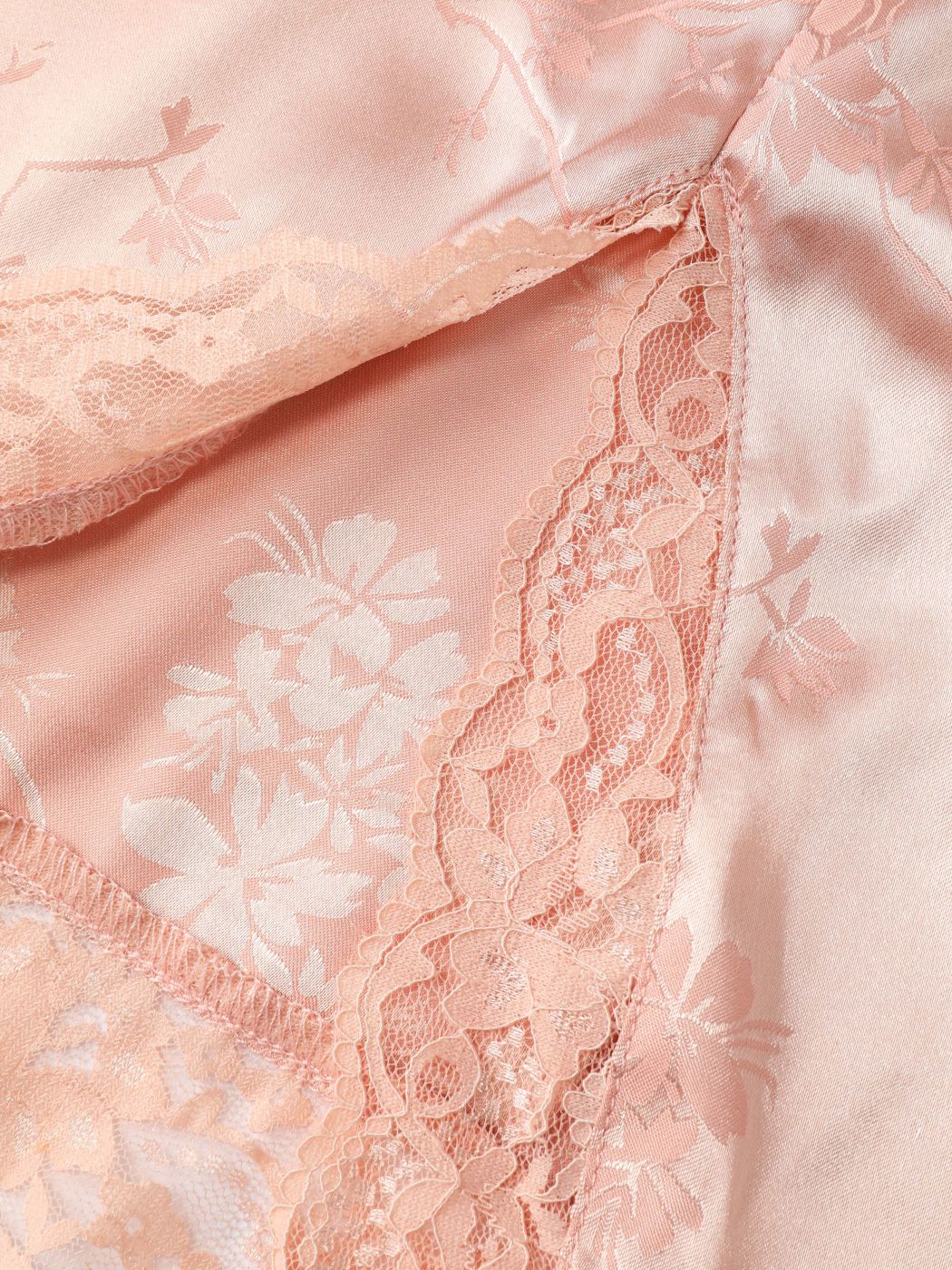 Geblümtes Jacquard-Satinkleid mit Schlitz