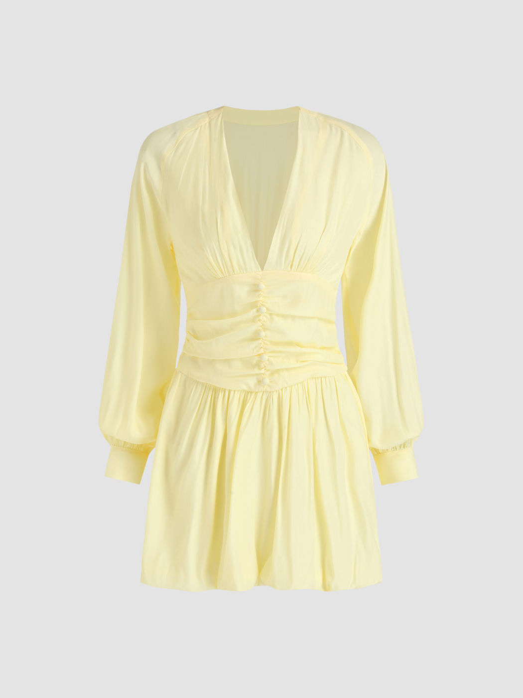 Deep V Solid Mini Dress