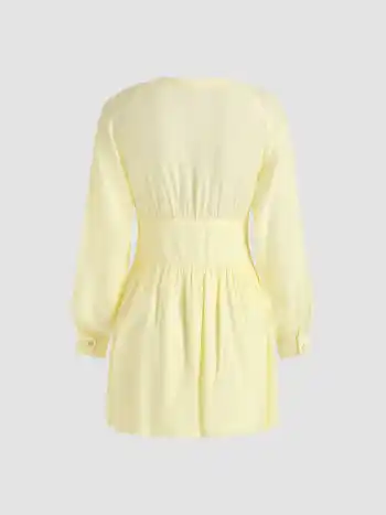 Deep V Solid Mini Dress