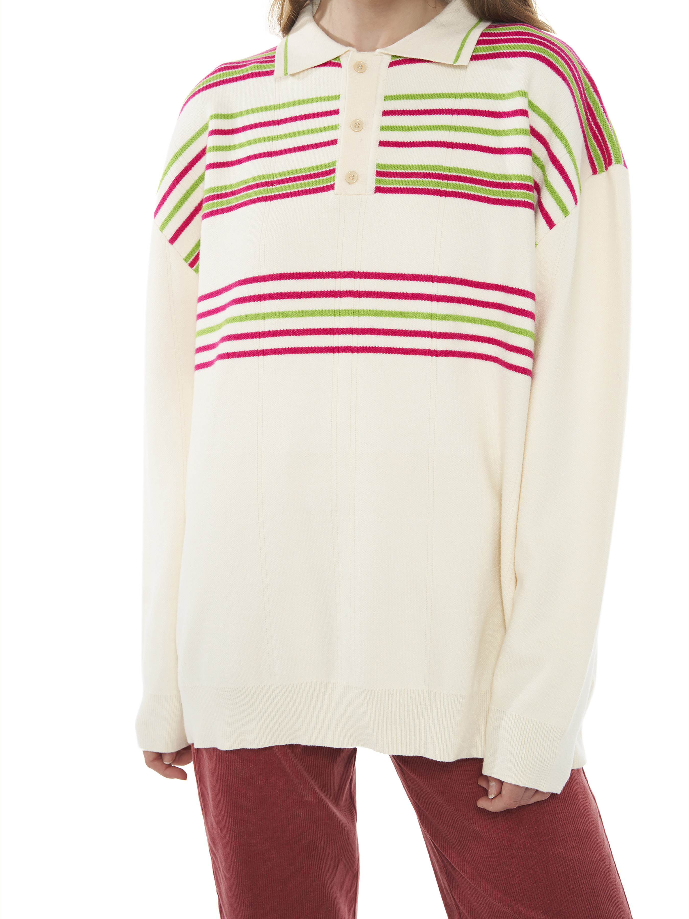 Color Striped Sweater Cider