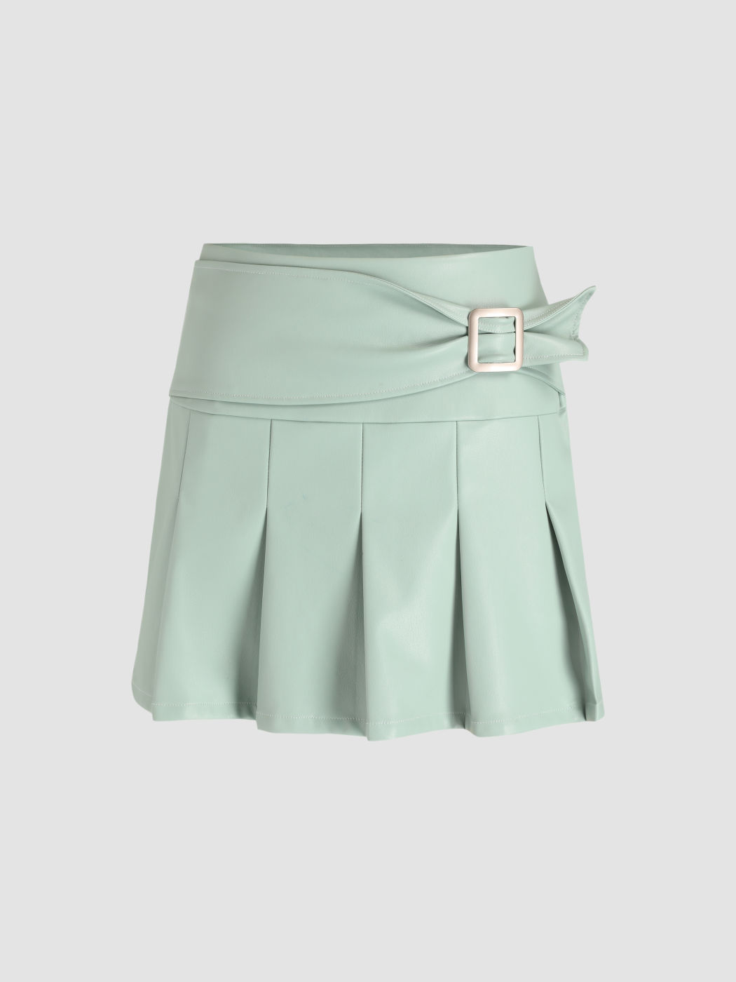 Plissee-Leder-Midirock-Set
