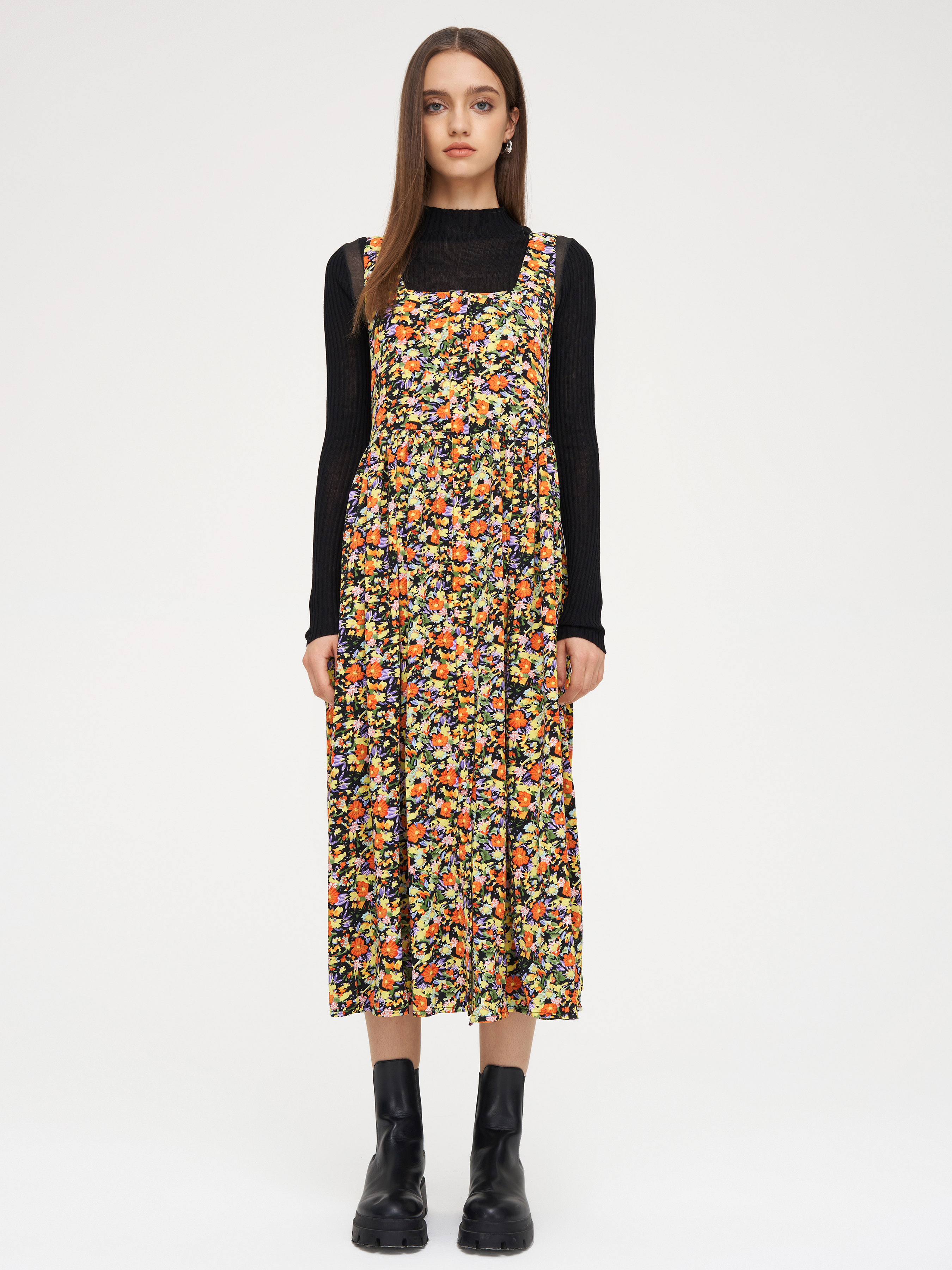 Flower Blooming Maxi Dress Cider