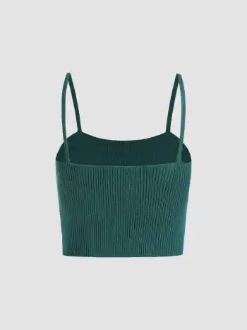 Spaghetti-Träger-Strick-Tanktop