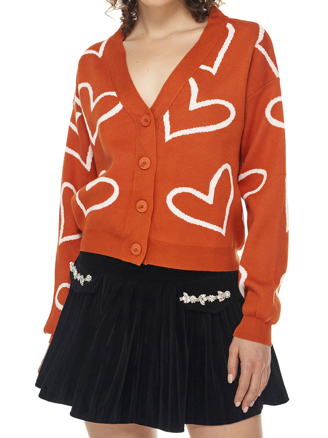 Heart Pattern Cardigan 