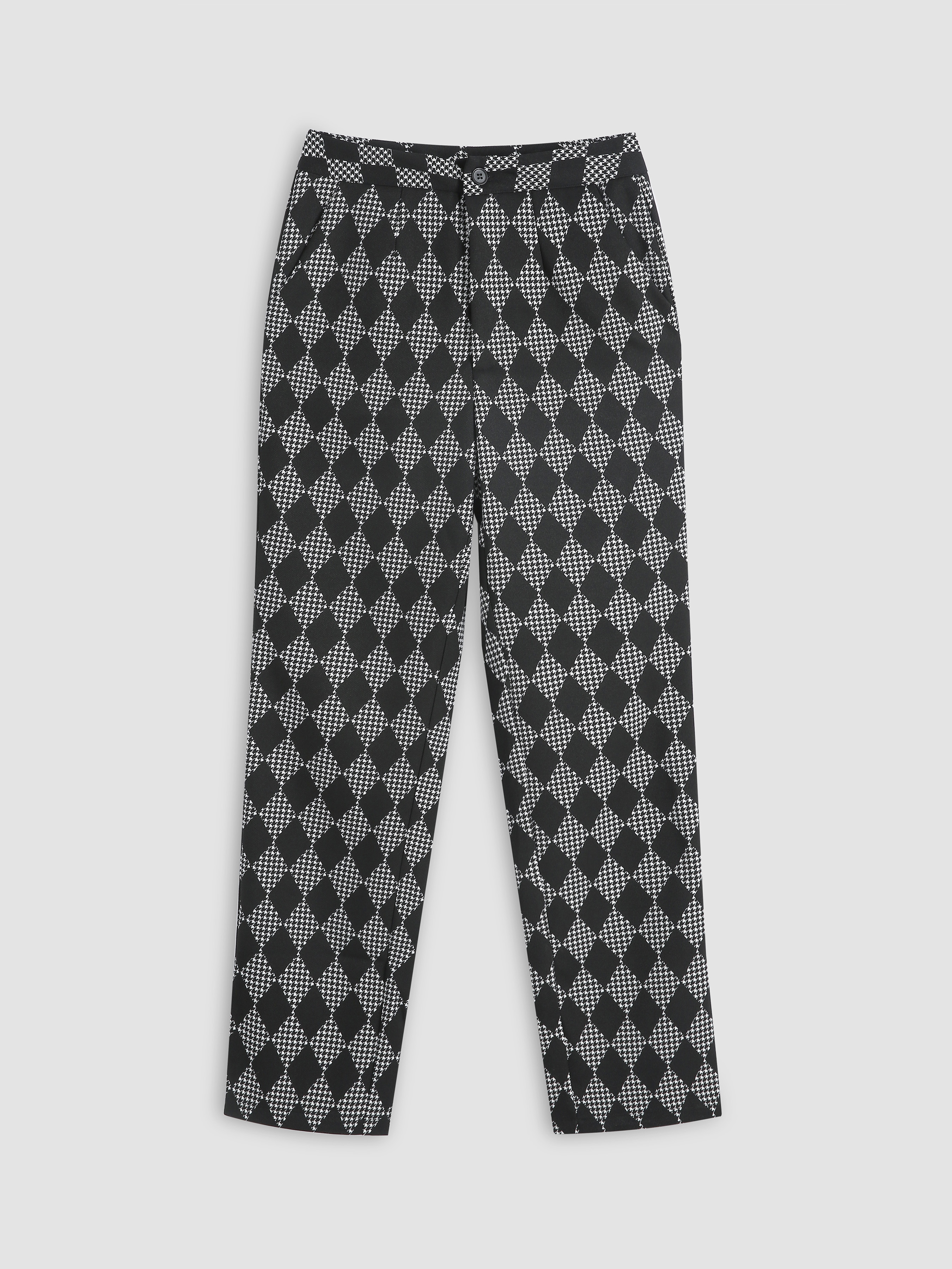 Argyle Houndstooth Pattern Pants For Exhibition