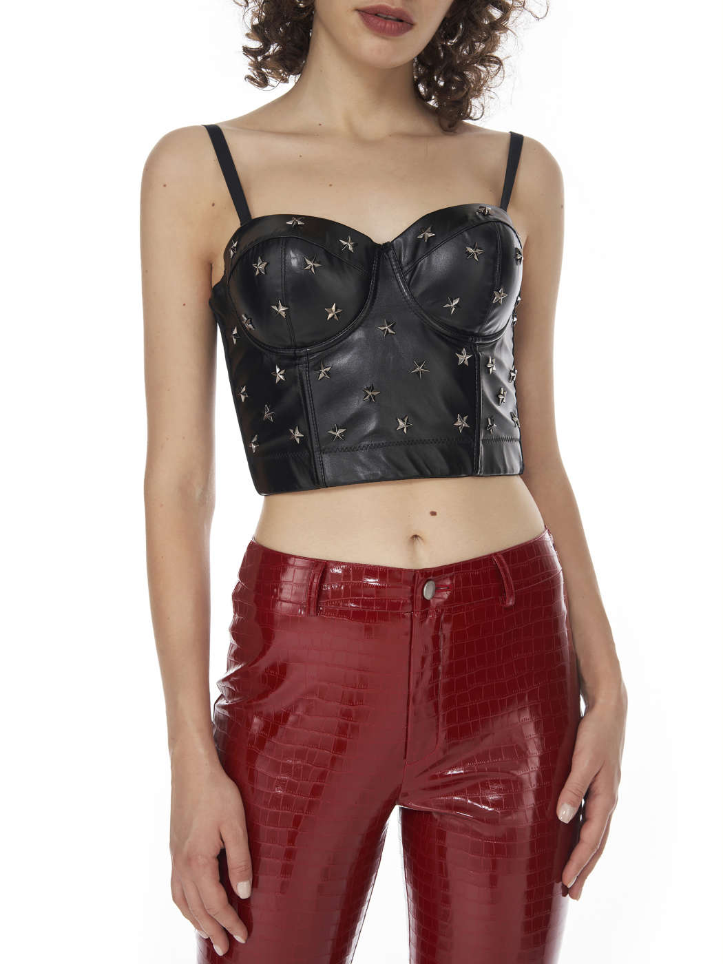 Under The Stars Leather Bustier Top