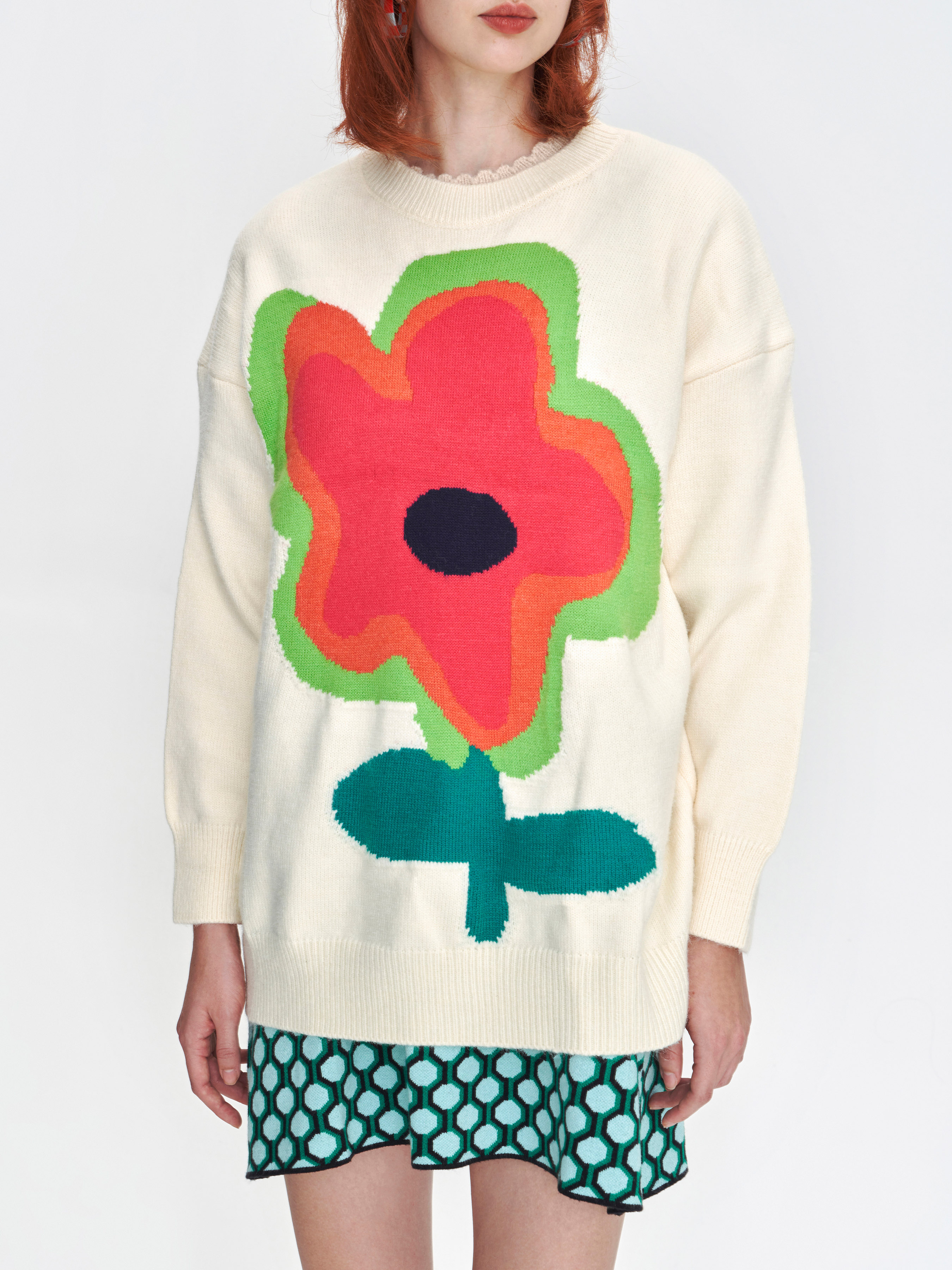 Flower Painting Sweater - Cider