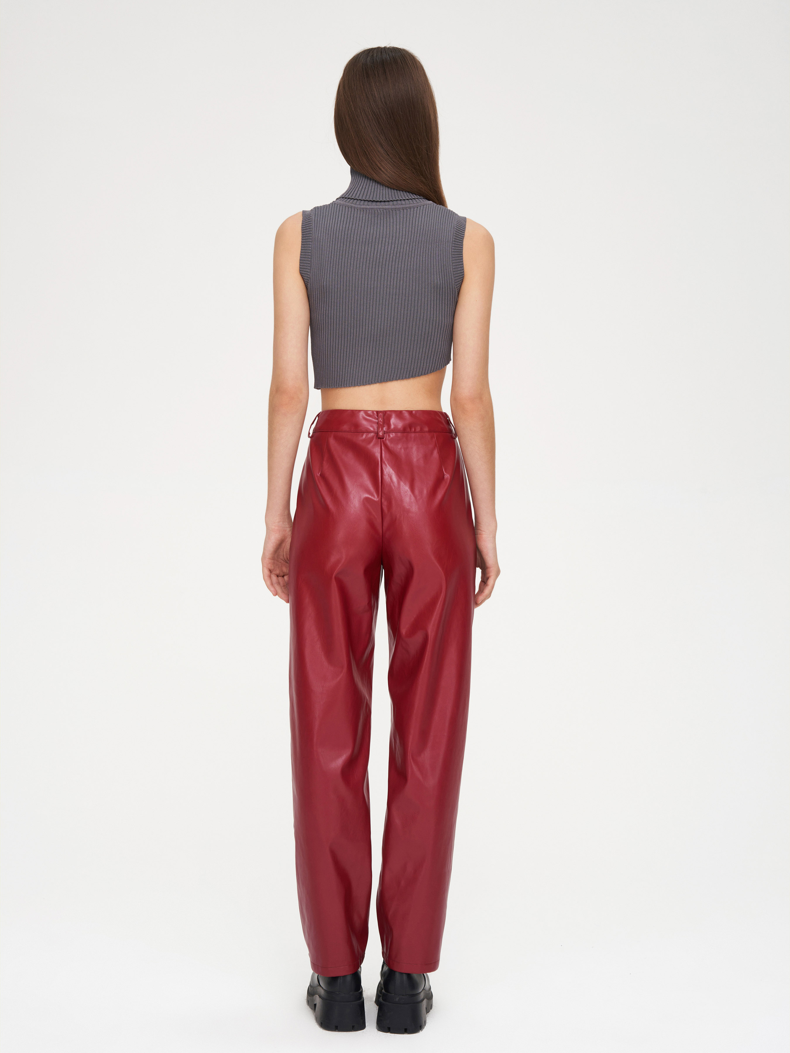 Red PU leather trousers  Loavies