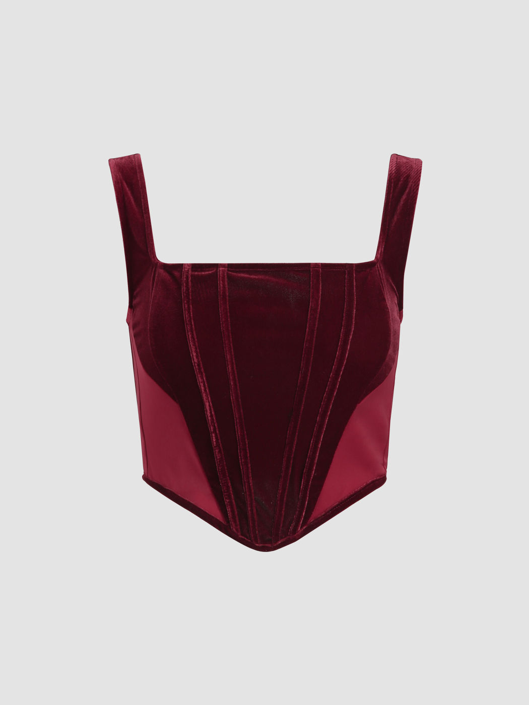 Velvet Solid Corset Tank Top