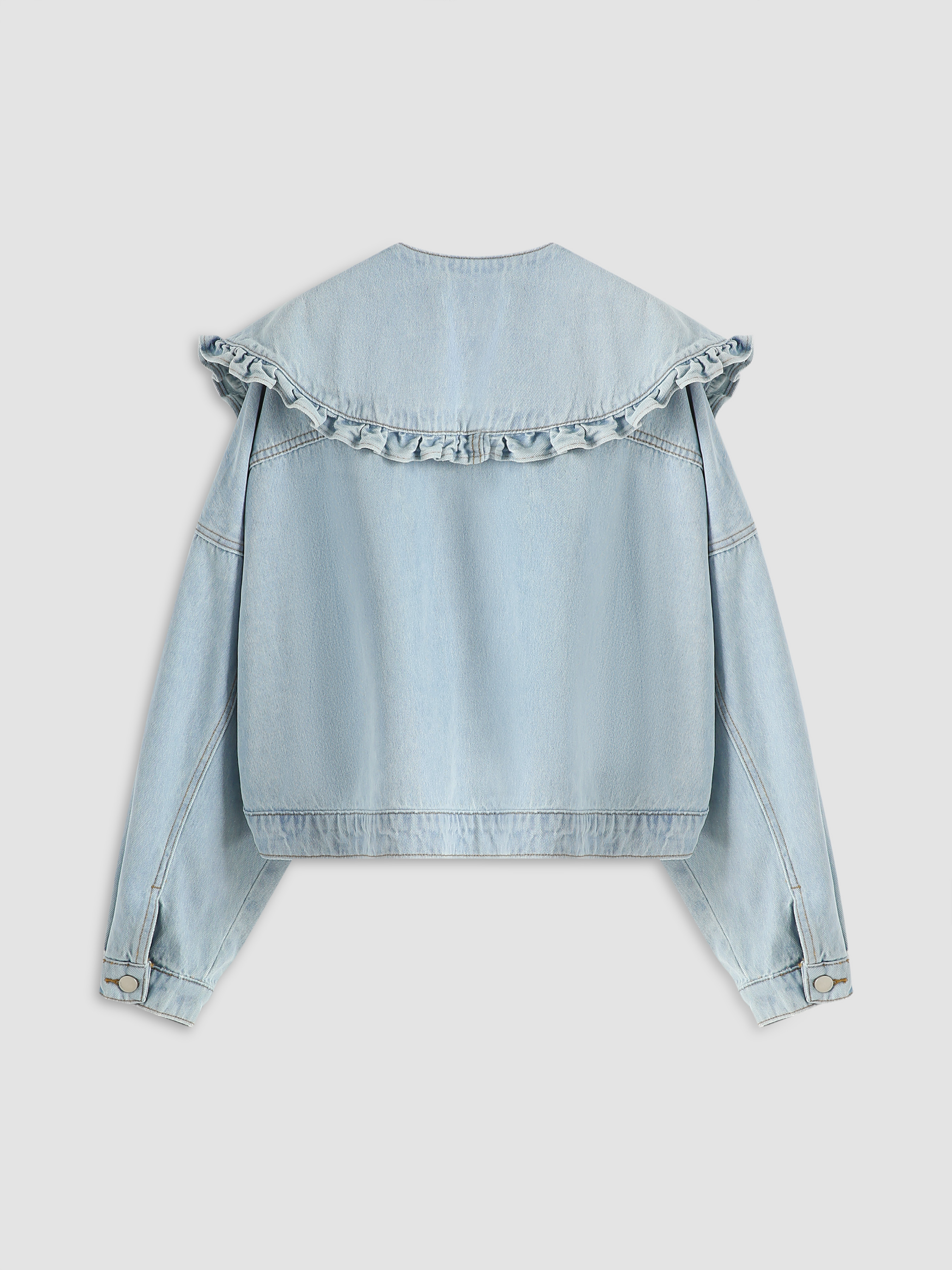 【gw値下げ】MEER. COLLAR RUFFLES DENIM JACKET gw値下げ】MEER. COLLAR RUFFLES DENIM JACKET gw値下げ】MEER